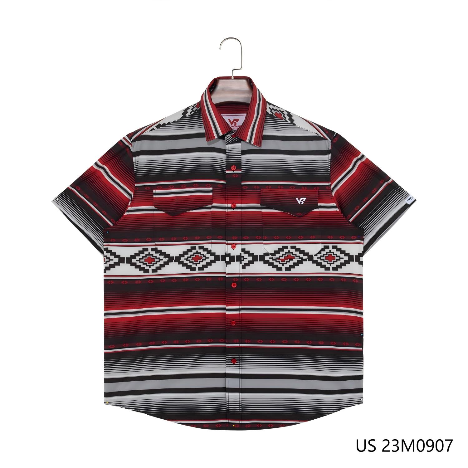 Men's Customizable Stripes  Short Sleeve Button Down Shirts