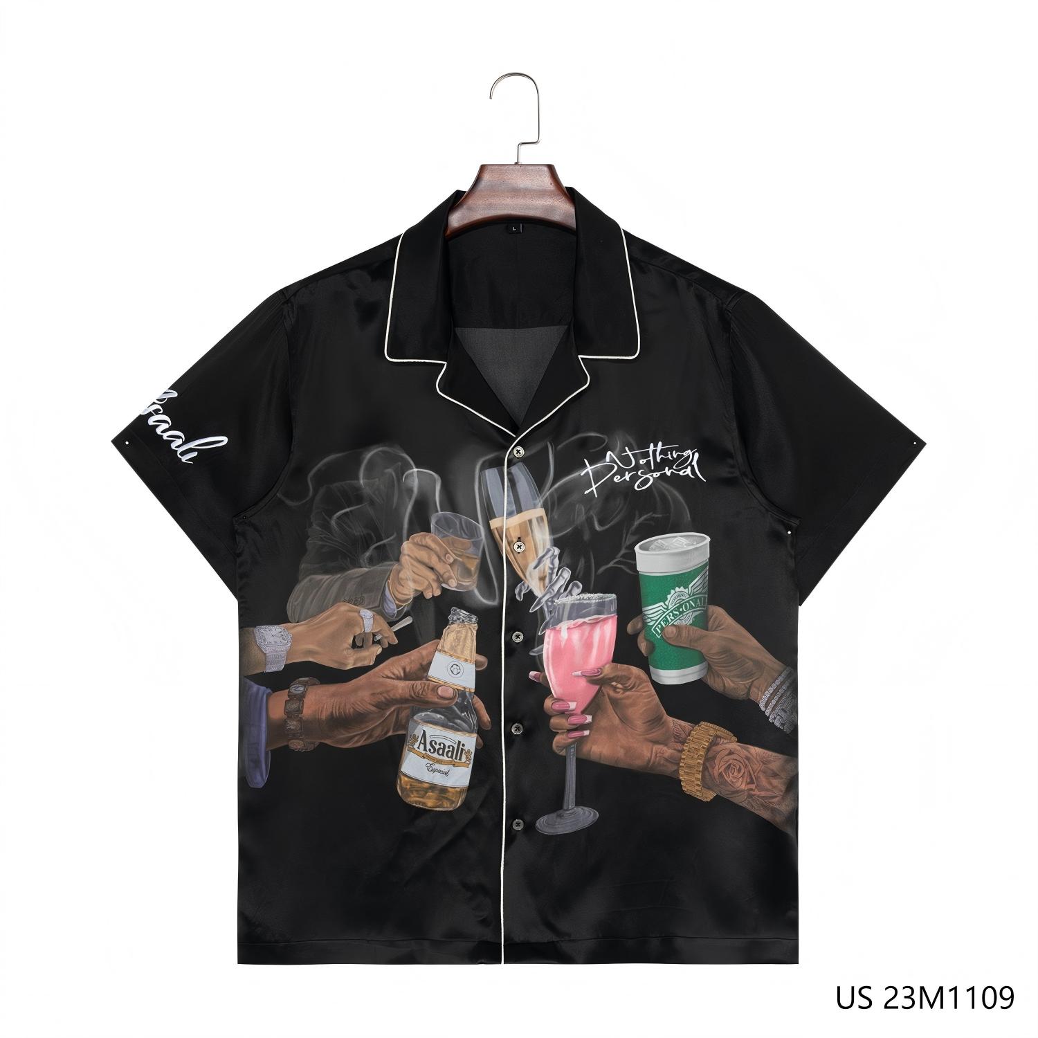 Men's Customizble Embroidered And Printed Short Sleeve Button Down Shirts