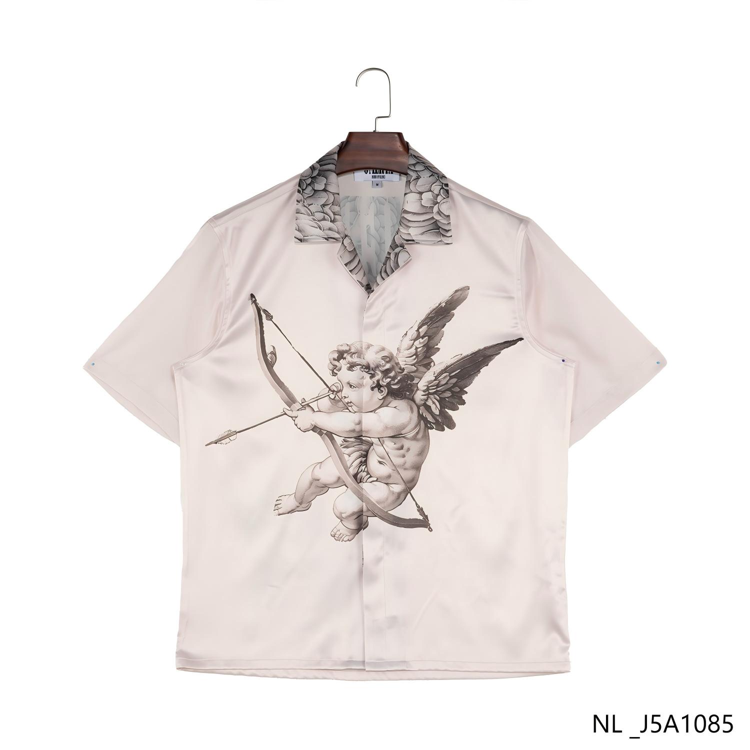 Men's 97% Polyester 3% Spandex Printing Short Sleeve Button Down Shirts