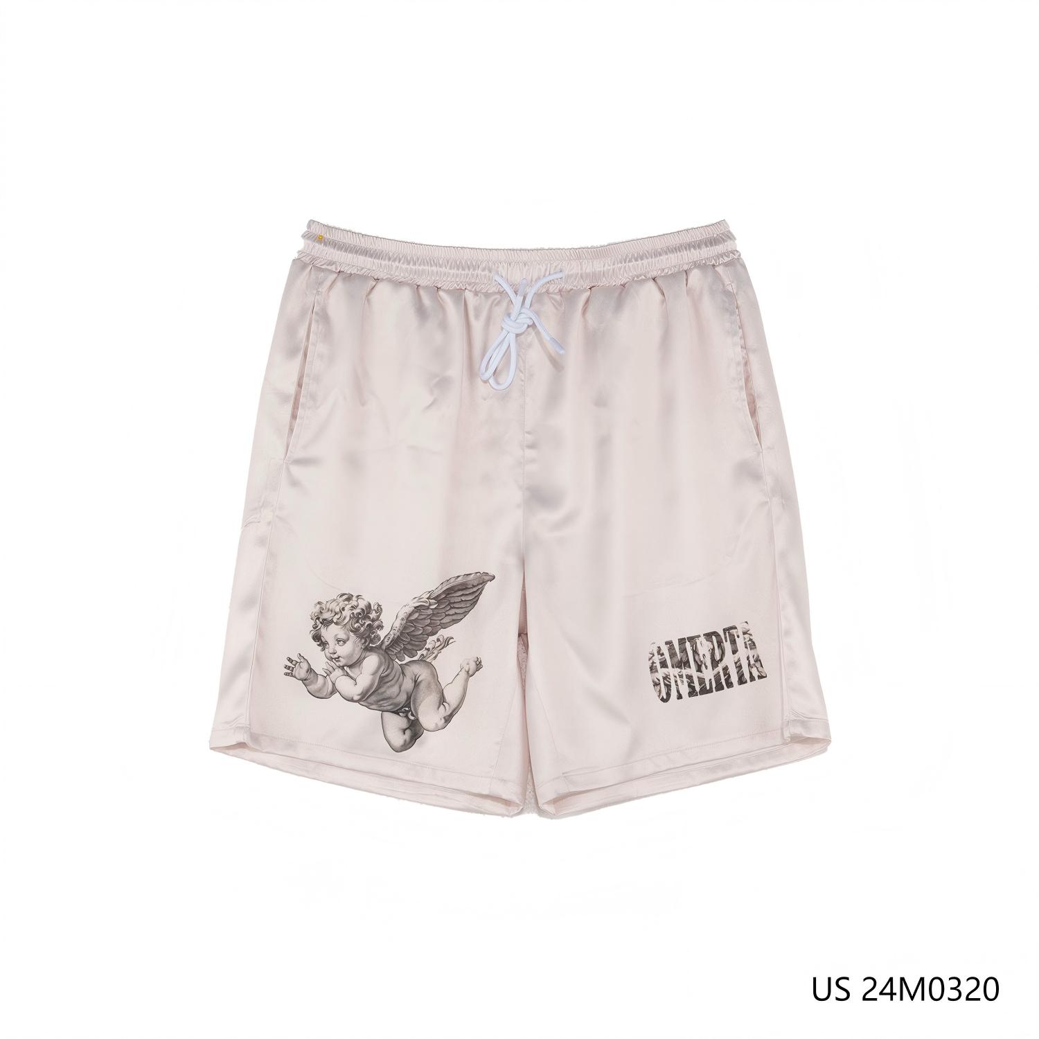 Men's 97% Polyester 3% Spandex  Printed  Drawstring Shorts