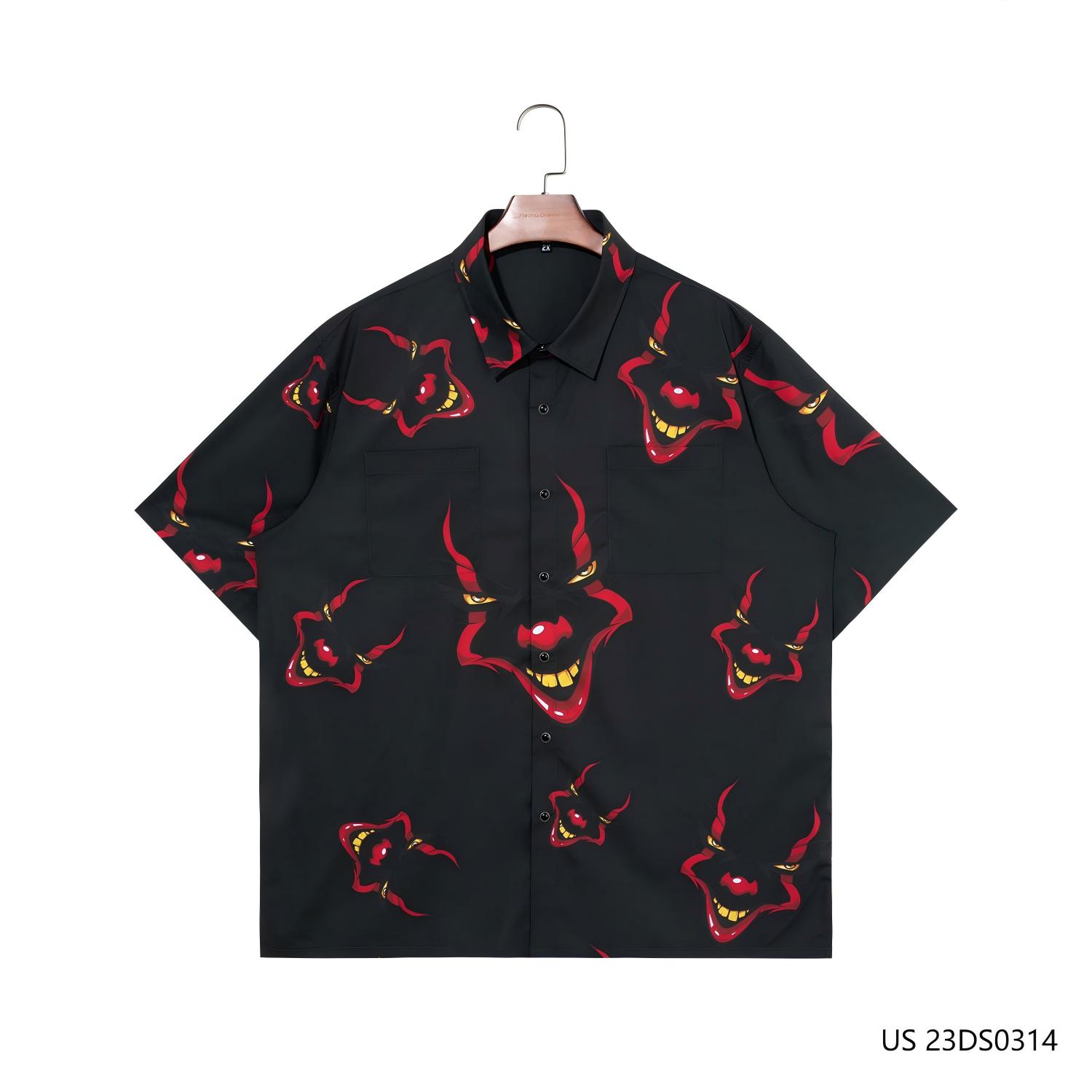 Men's Dark Style  Of Short Sleeve Button Down Shirts