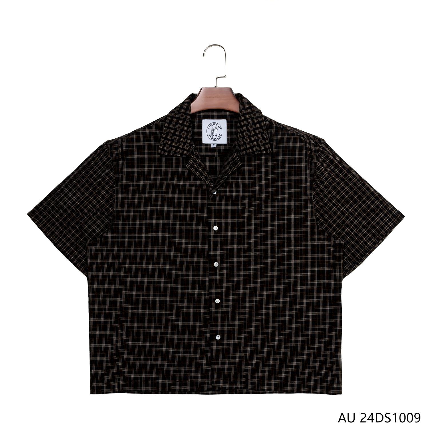 Men's Coffee Plaid Short Sleeve Button Down Shirts
