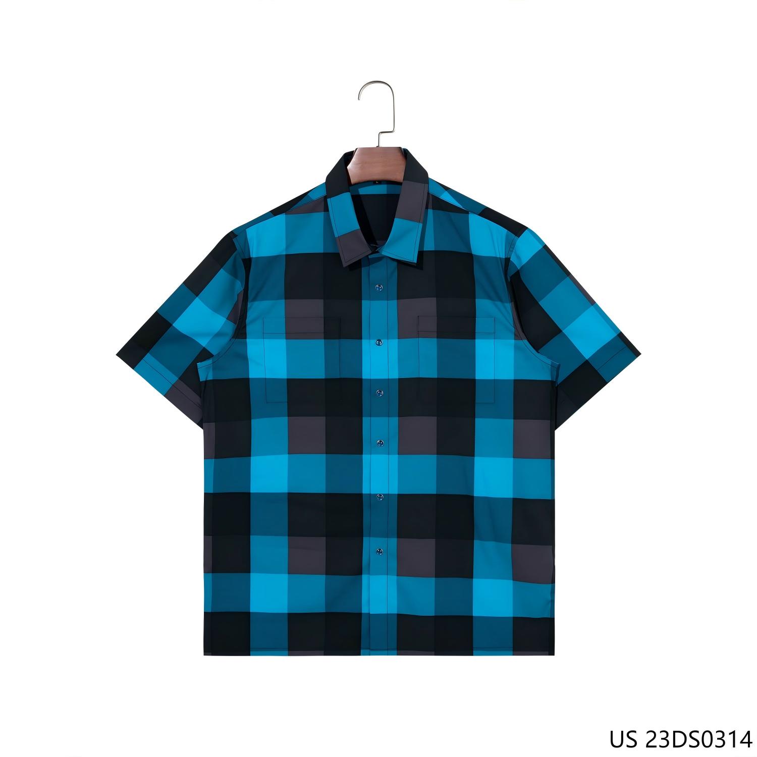 Men's Contrast Color  Plaid Short Sleeve Button Down Shirts
