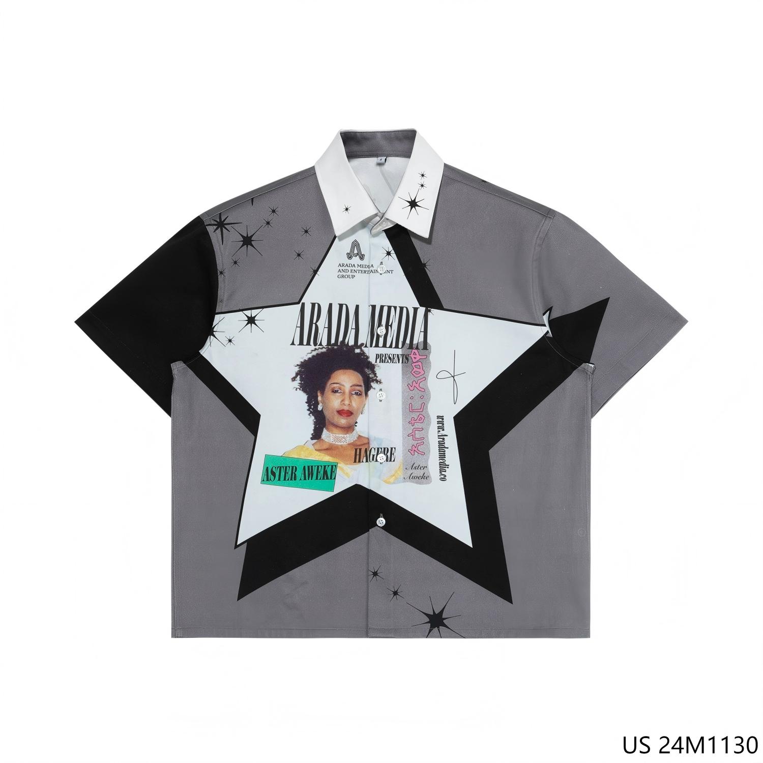 Men's 100% Cotton Printed Short Sleeve Button Down Shirts