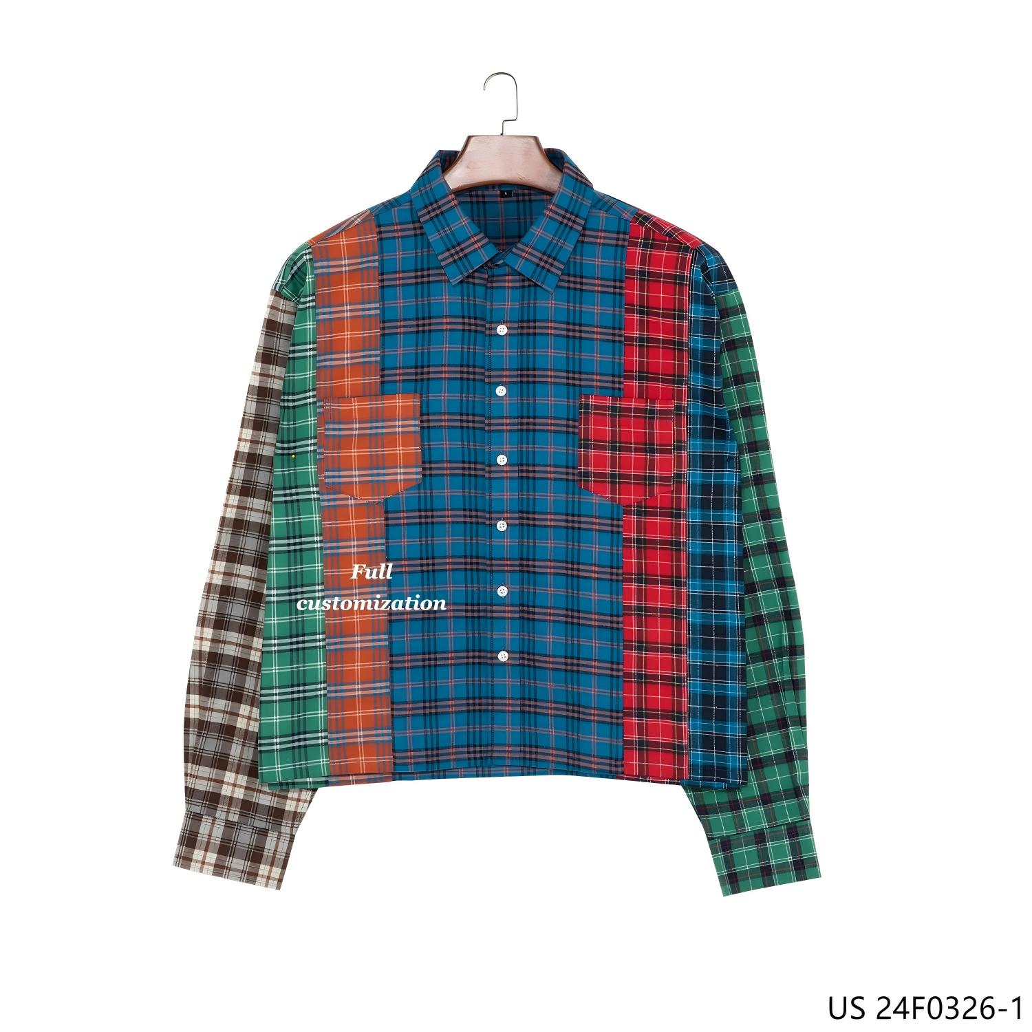 Men's 100% Cotton Custom Checked Pattern OEM Casual Different Long Sleeve Flannel Shirt Plaid Wholesale Flannel Shirts