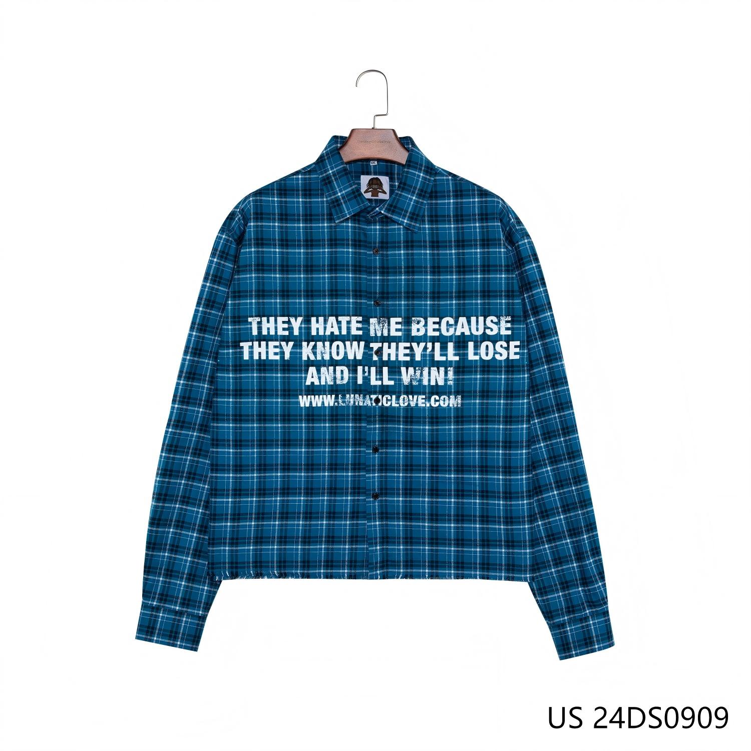 100% Cotton Printing Plaid Button Down Long Sleeve Shirts For Men