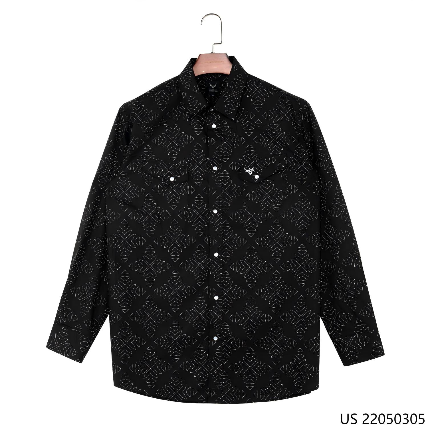 Men's 100% Cotton Black And White Lines  High-end Customizable  Button Down Long Sleeve Shirts