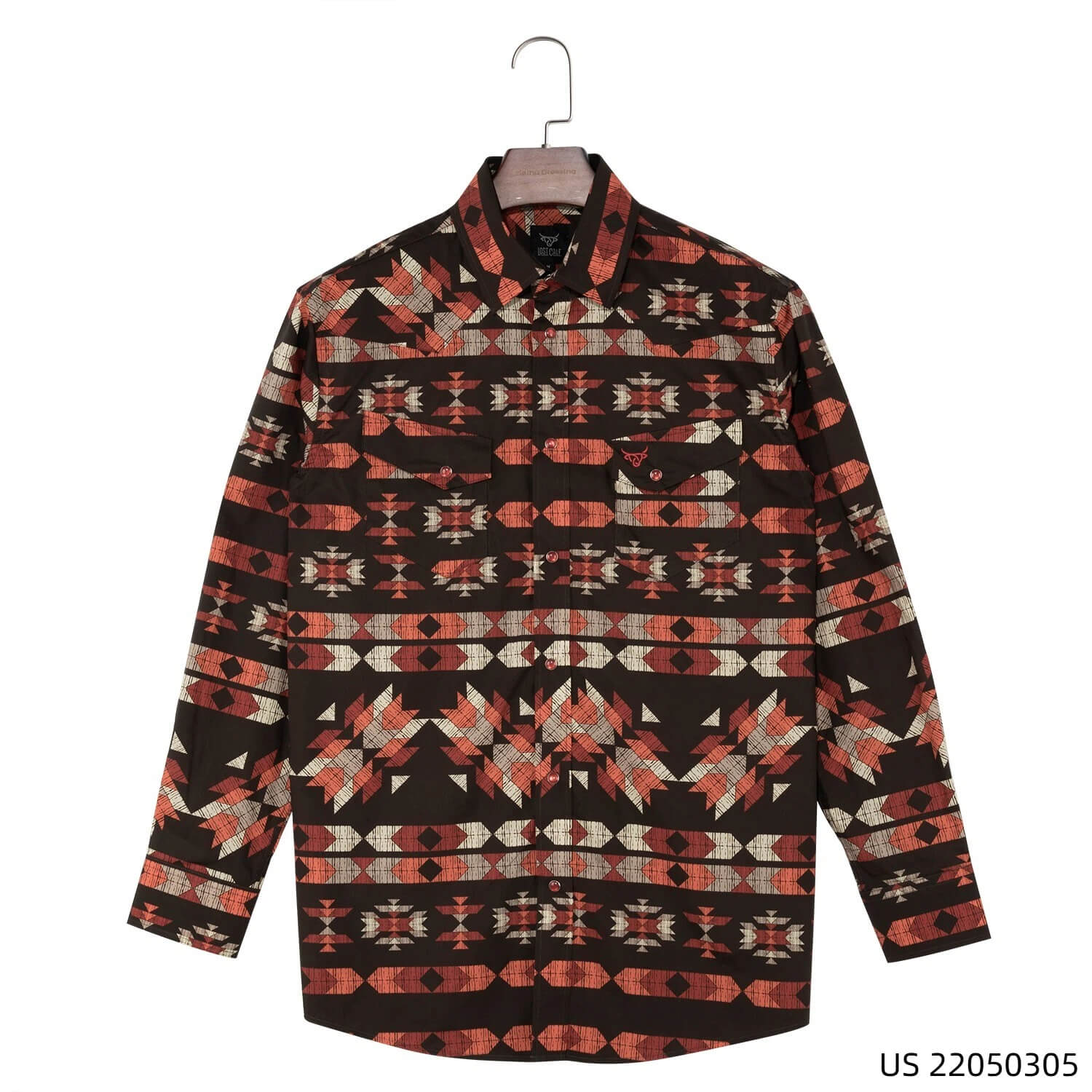 Men's 100% Cotton Coffee And Orange  High-end Customized Series Of Long Sleeve Button Down Shirts