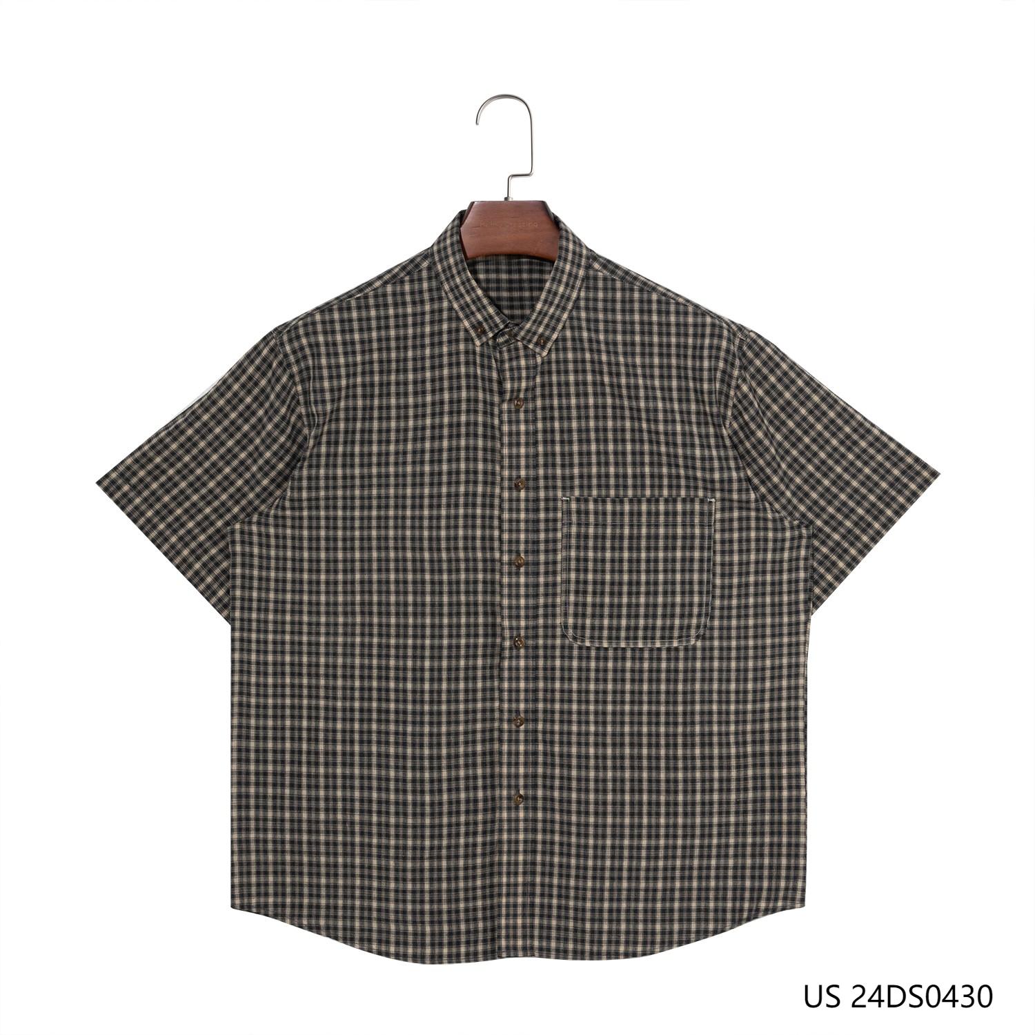 Men's 100% Cotton Plaid Short Sleeve Button  Down Shirts
