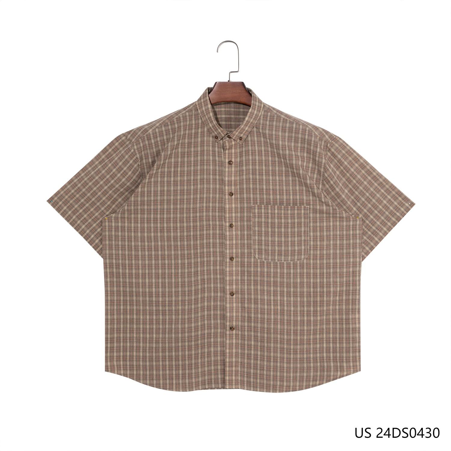 Men's 100% Cotton Plaid Short Sleeve Button Down Shirts