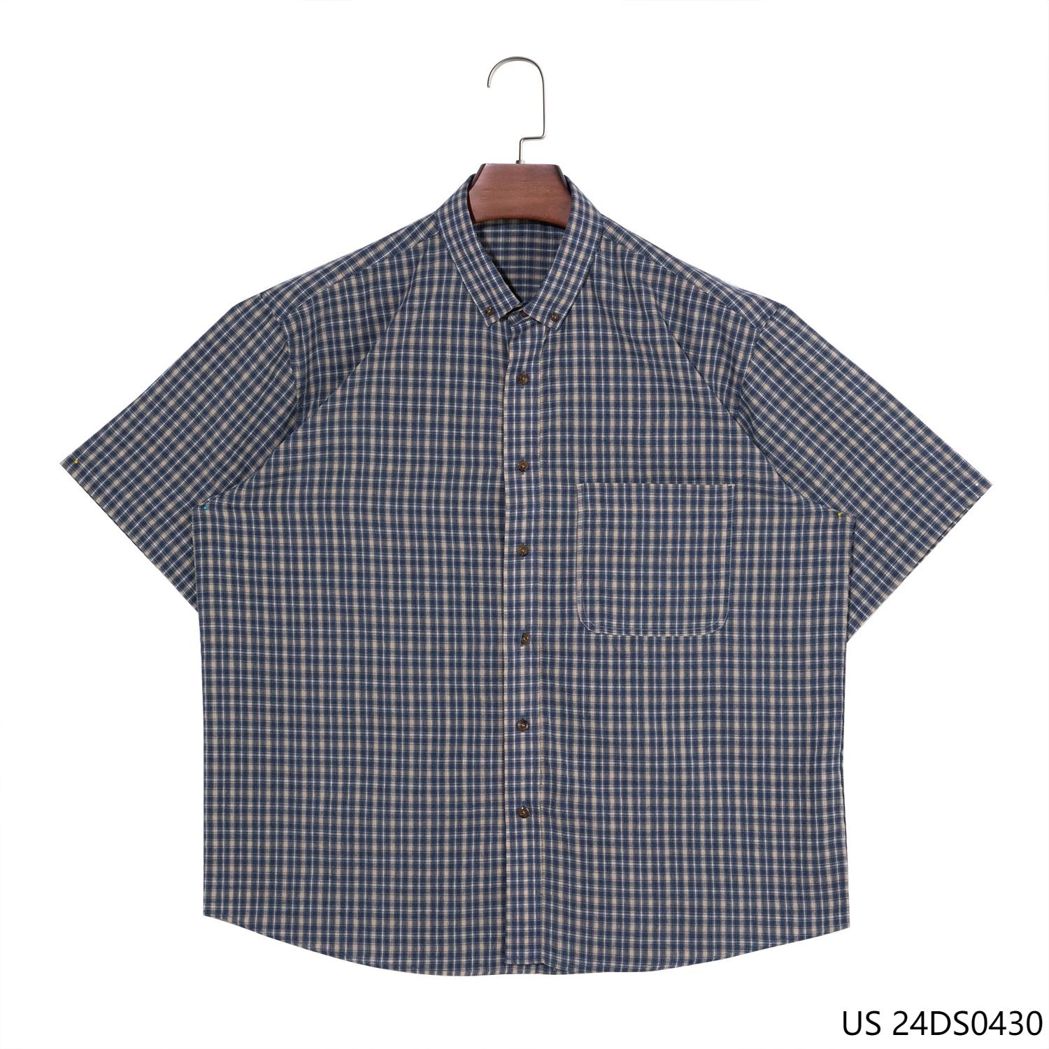 Men's 100% Cotton Plaid Short Sleeve Button Down Shirts