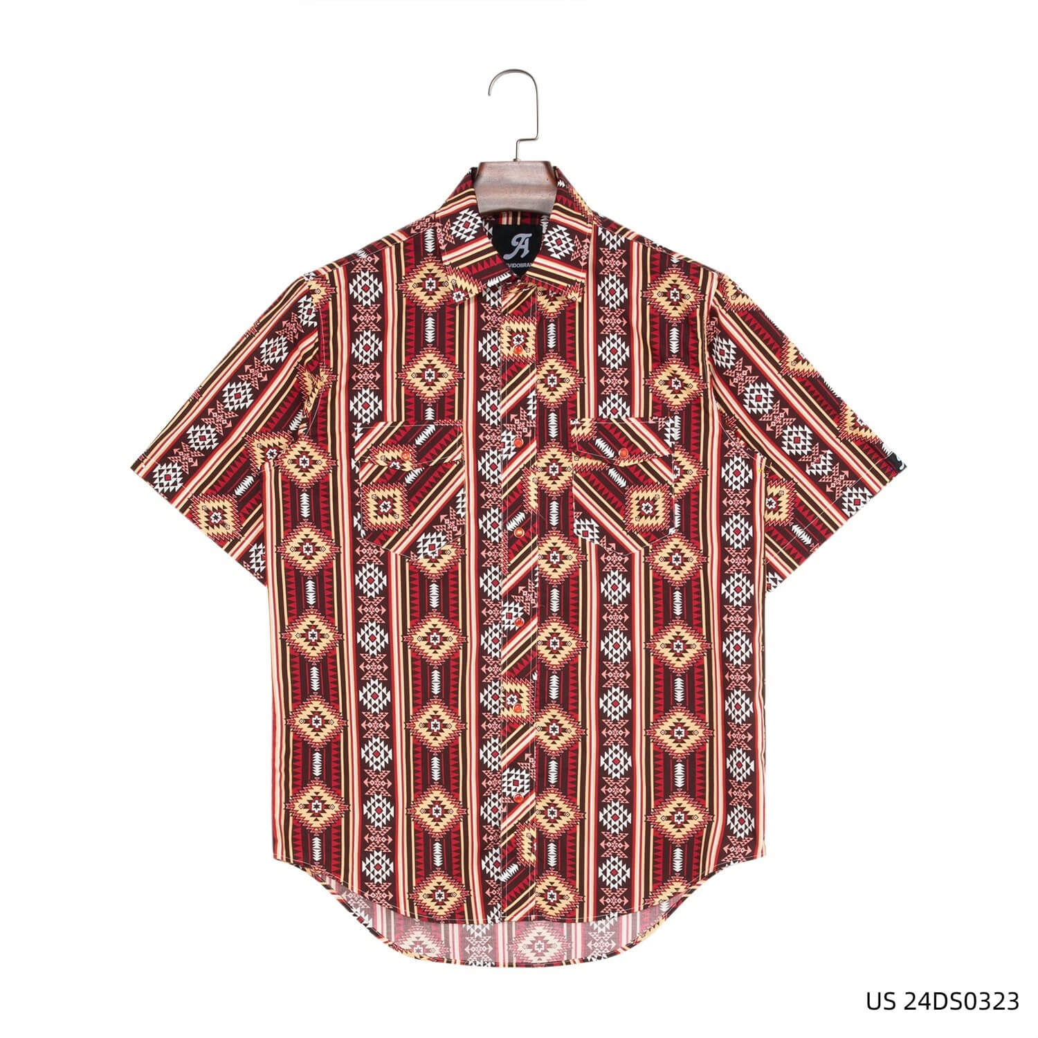 Men's 100% Cotton Red Short Sleeve Button Down Shirts