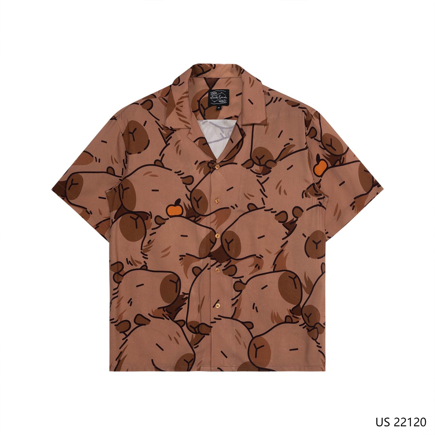 Men's 100% Rayon Printed Short Sleeve Button Down Shirts