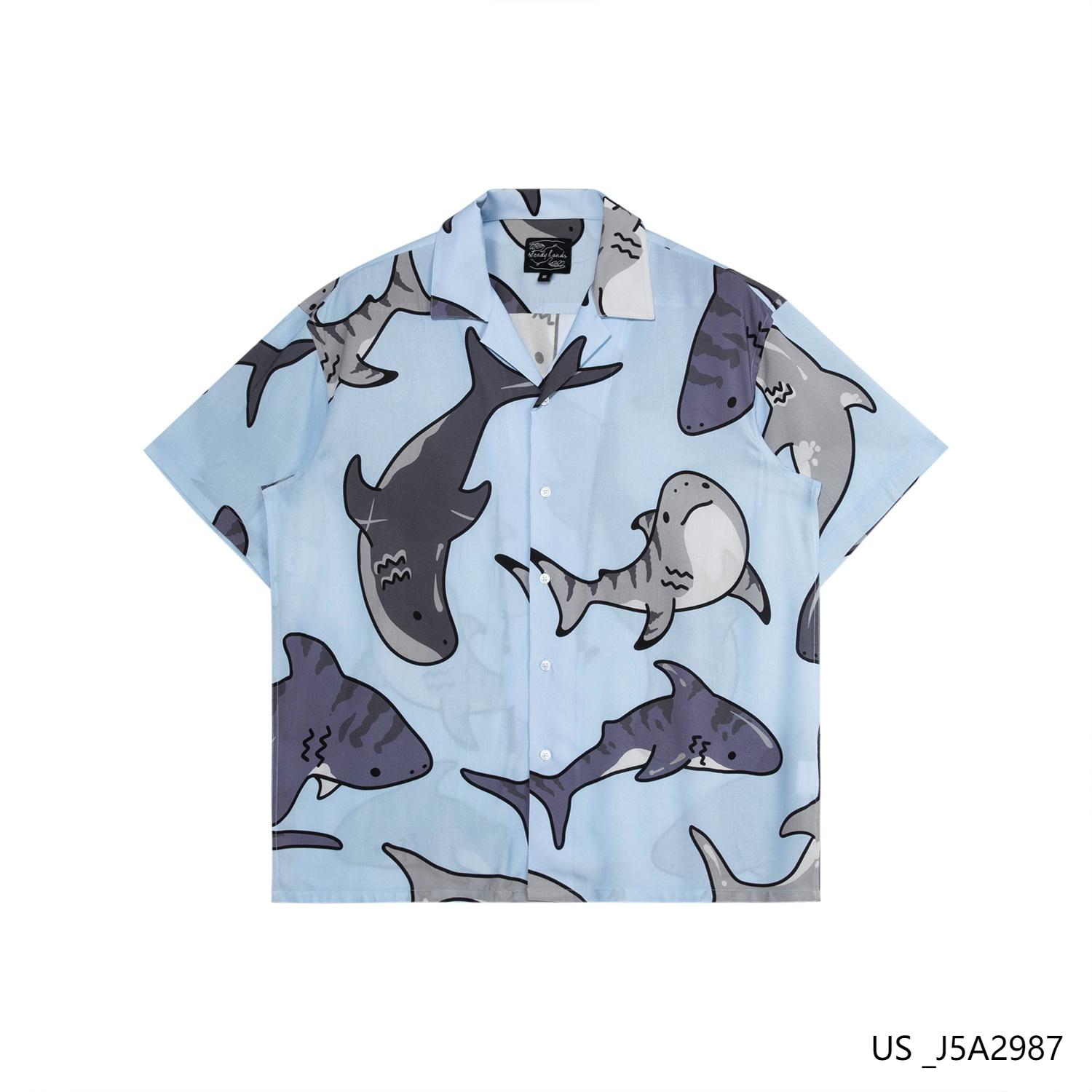 Men's 100% Rayon Printed Short Sleeve Button Down Shirts