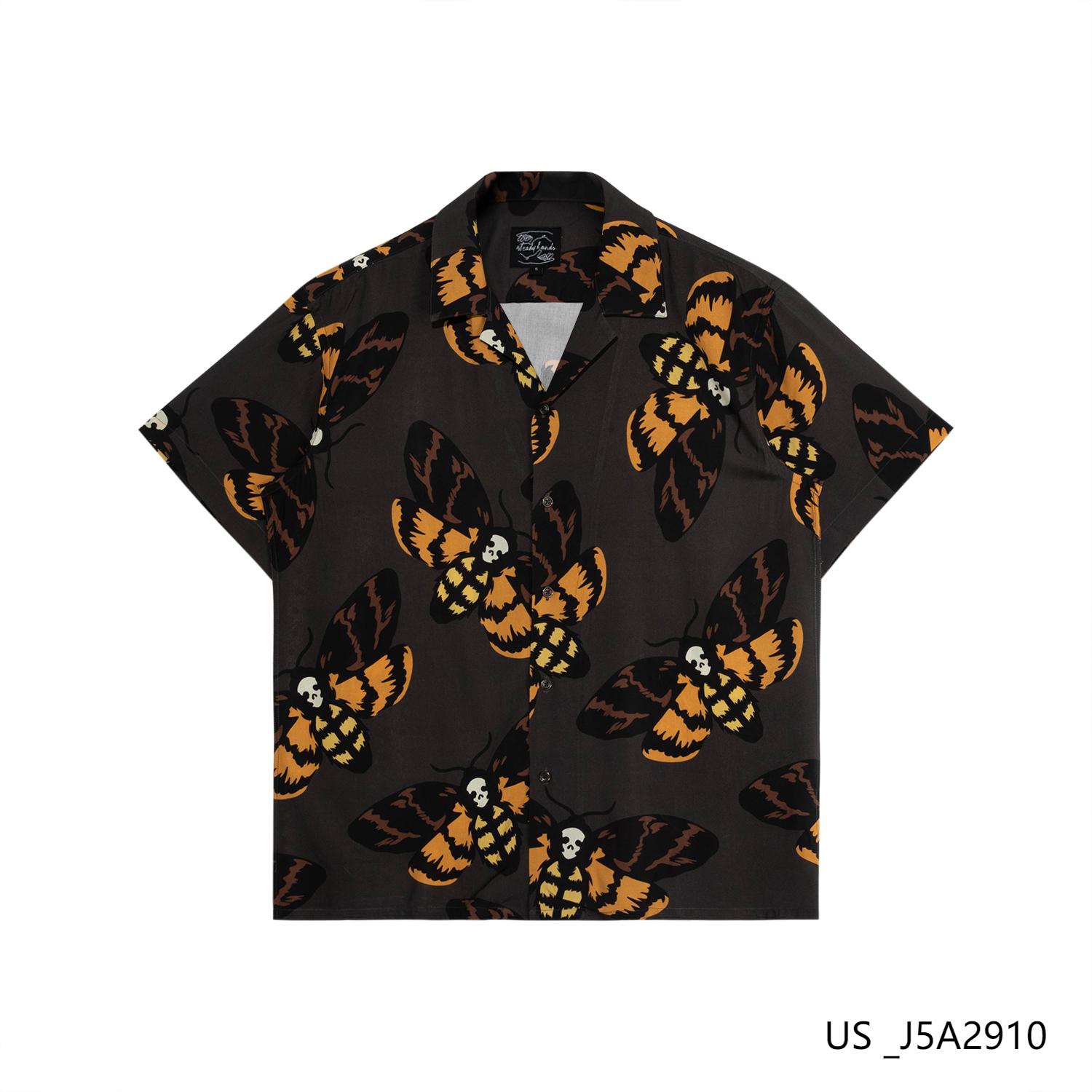 Men's 100% Rayon  Printed Short Sleeve Button Down Shirts