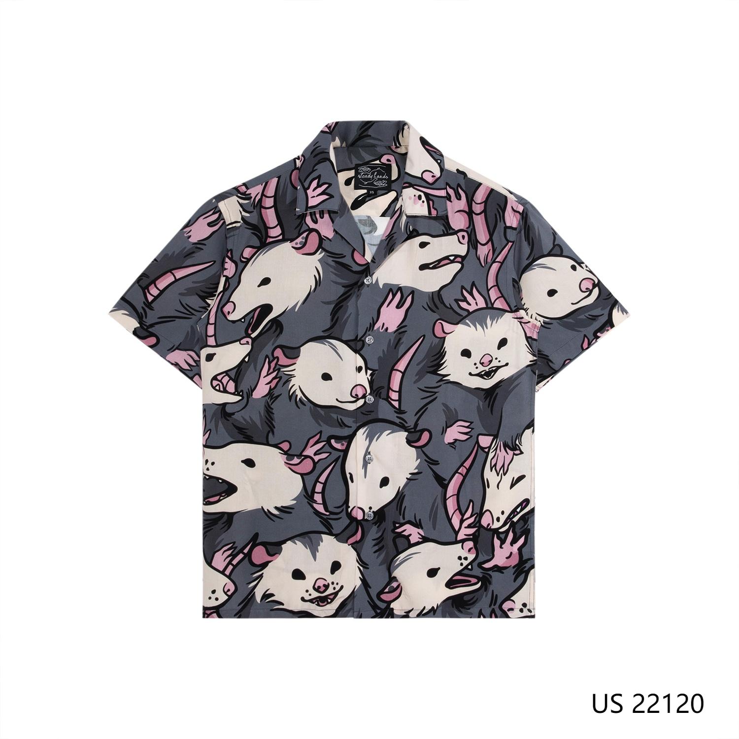 Men's 100% Rayon Printed Short Sleeve Button Down Shirts