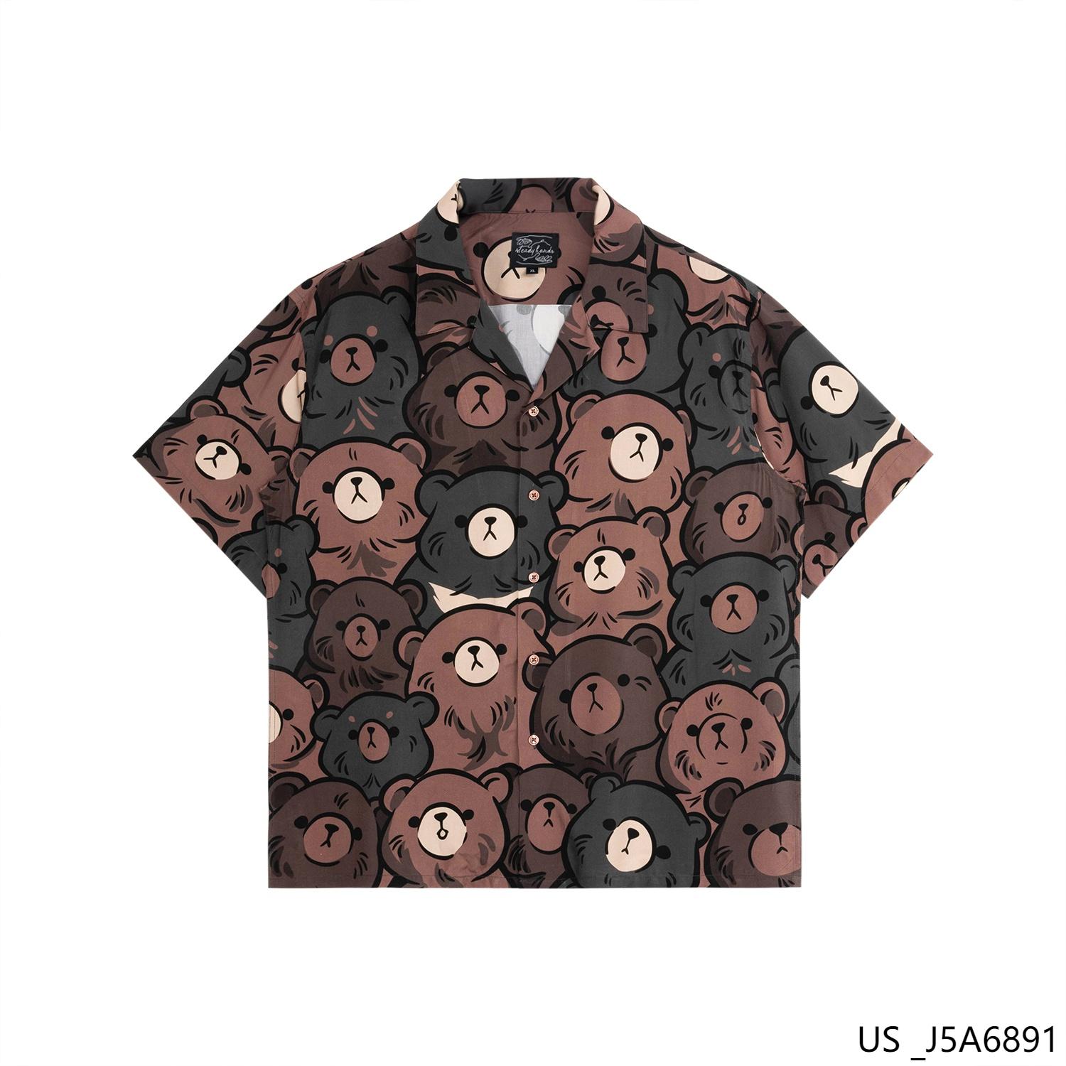 Men's 100% Rayon Printed Short Sleeve Button Down Shirts
