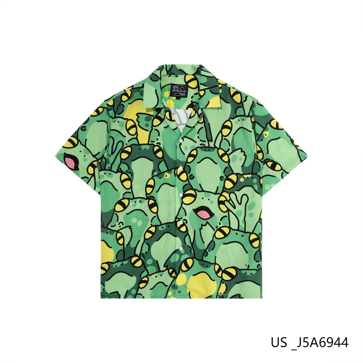 Men's 100% Rayon Printed Short Sleeve Button Down Shirts