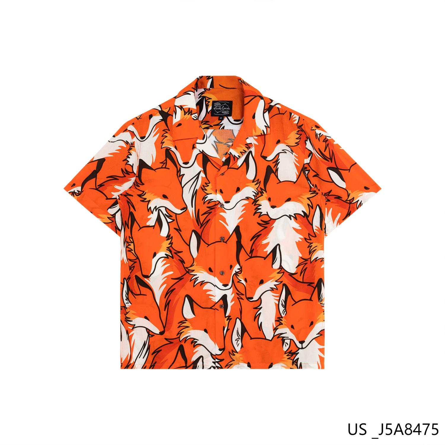 Men's 100% Rayon Printed Short Sleeve Button Down Shirts