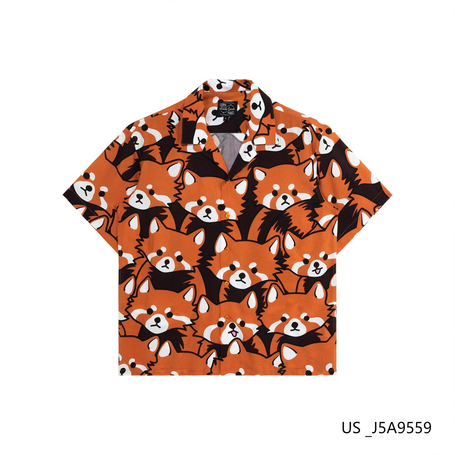 Men's 100% Rayon Printed Short Sleeve Button Down Shirts
