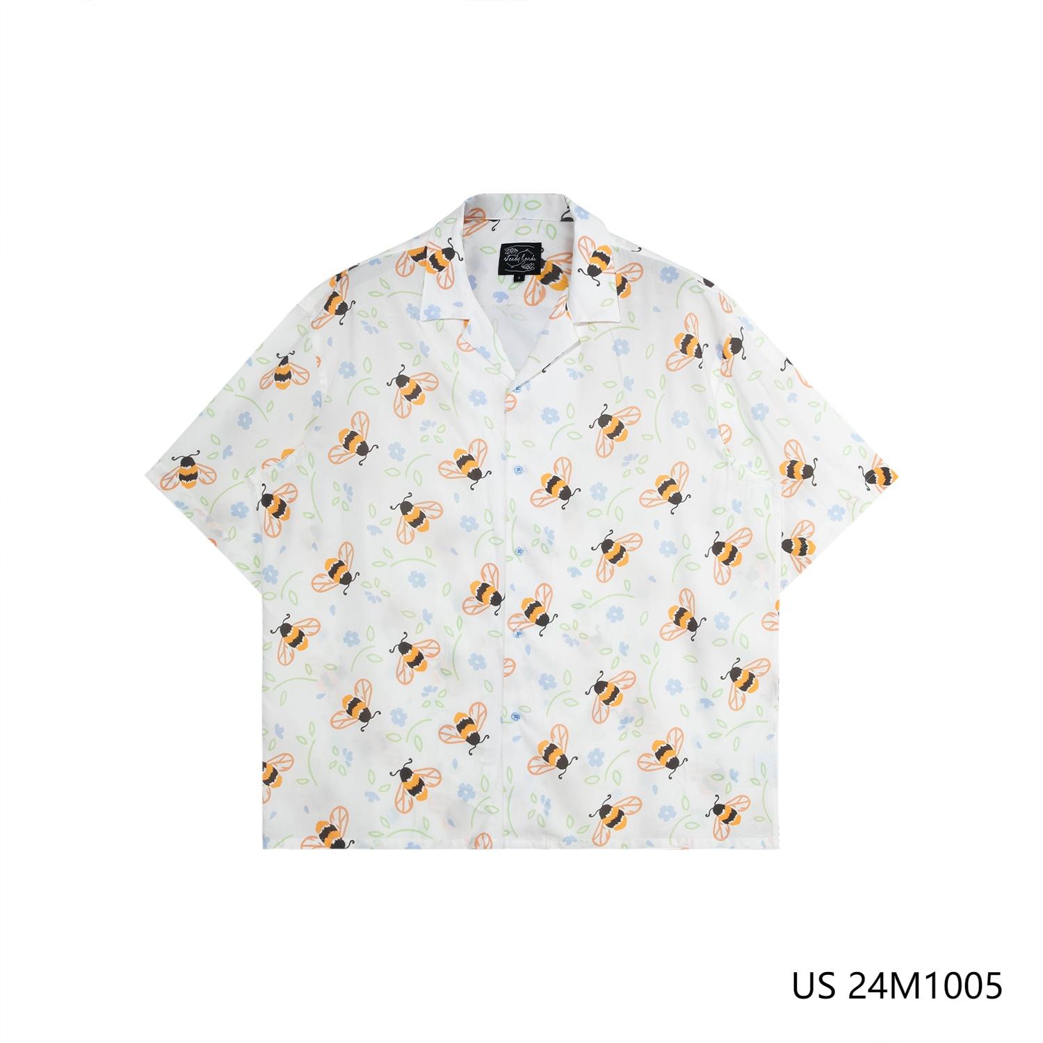 Men's 100% Rayon Printed Short Sleeve Button Down Shirts