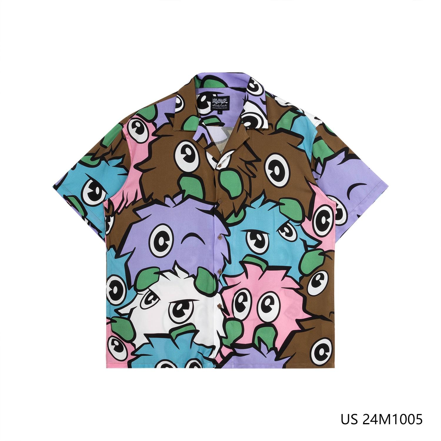 Men's 100% Rayon Printed Short Sleeve Button Down Shirts