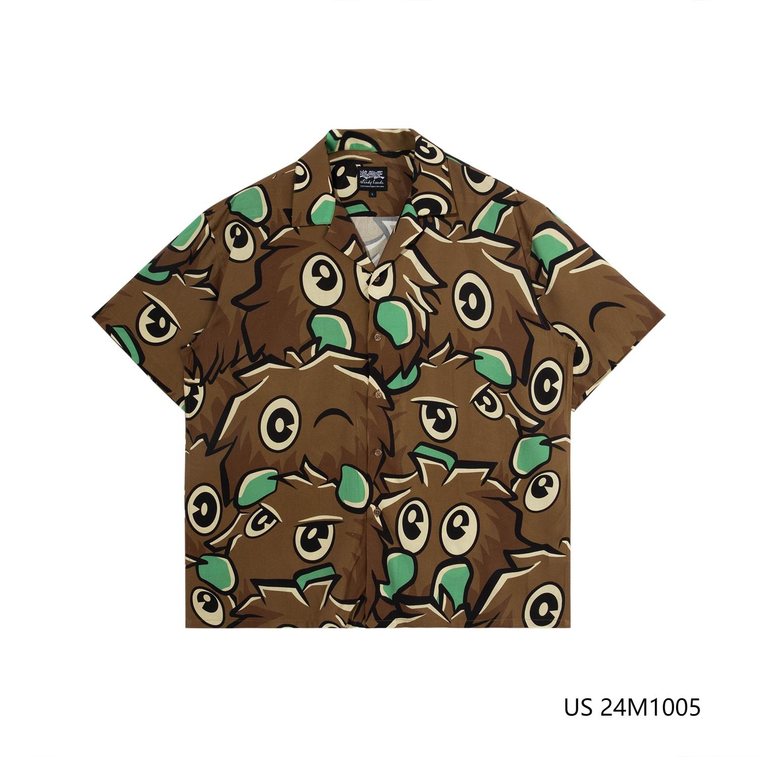 Men's 100% Rayon Printed Short Sleeve Button Down Shirts