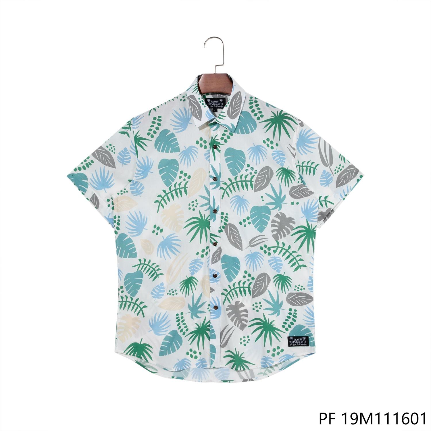 Men's 100% Rayon Printed Short Sleeve Button Down Shirts