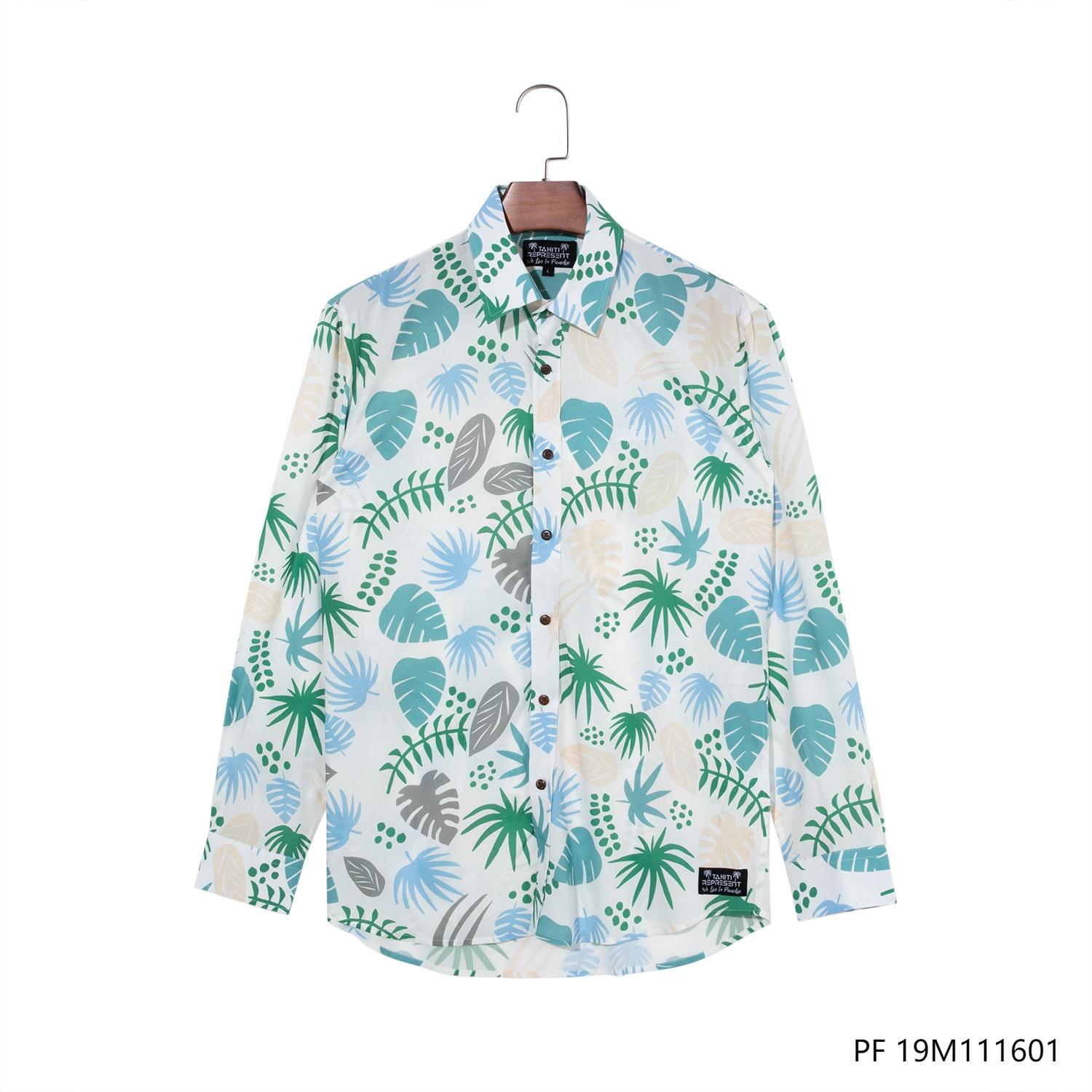 Men's 100% Rayon Printed Button Down Long Sleeve Shirts