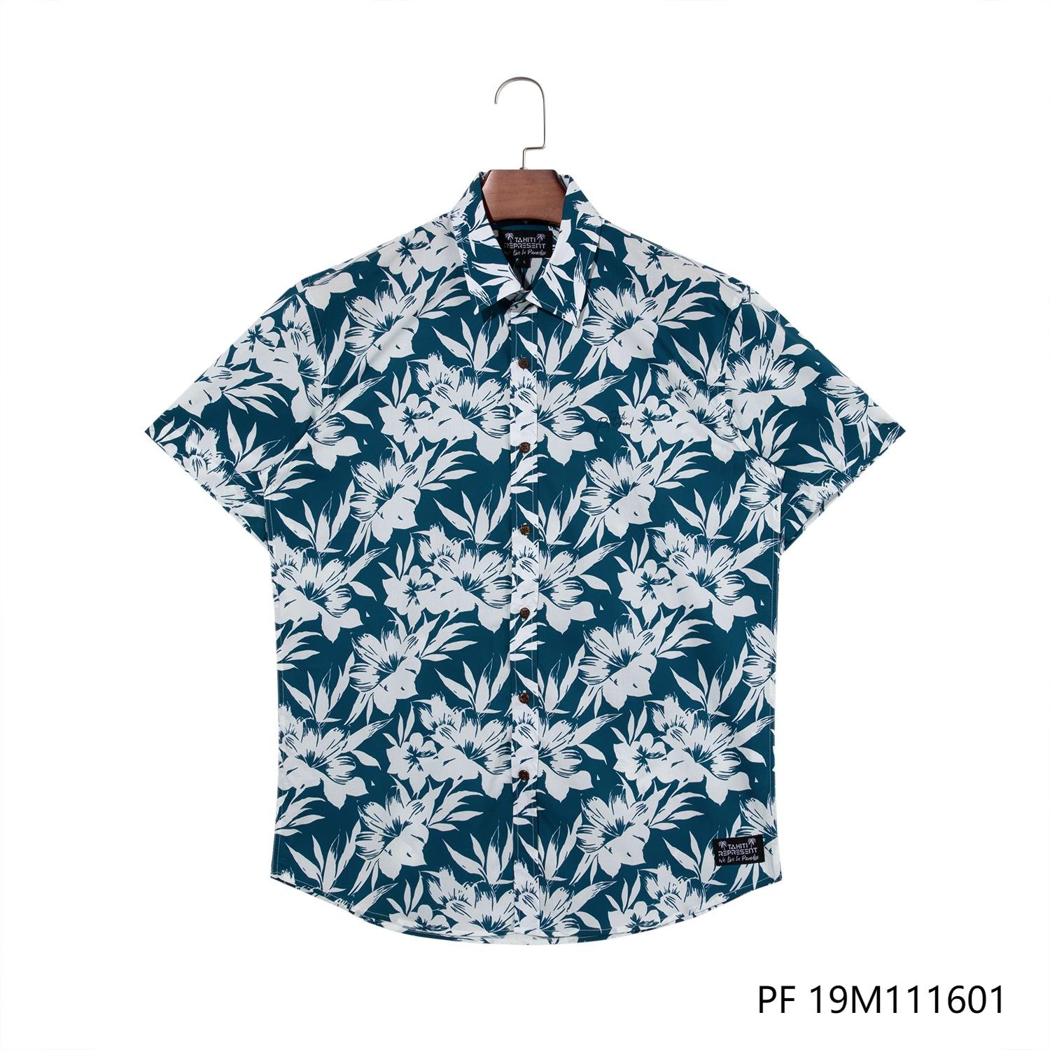 Men's 100% Rayon Printed Short Sleeve Button Down Shirts