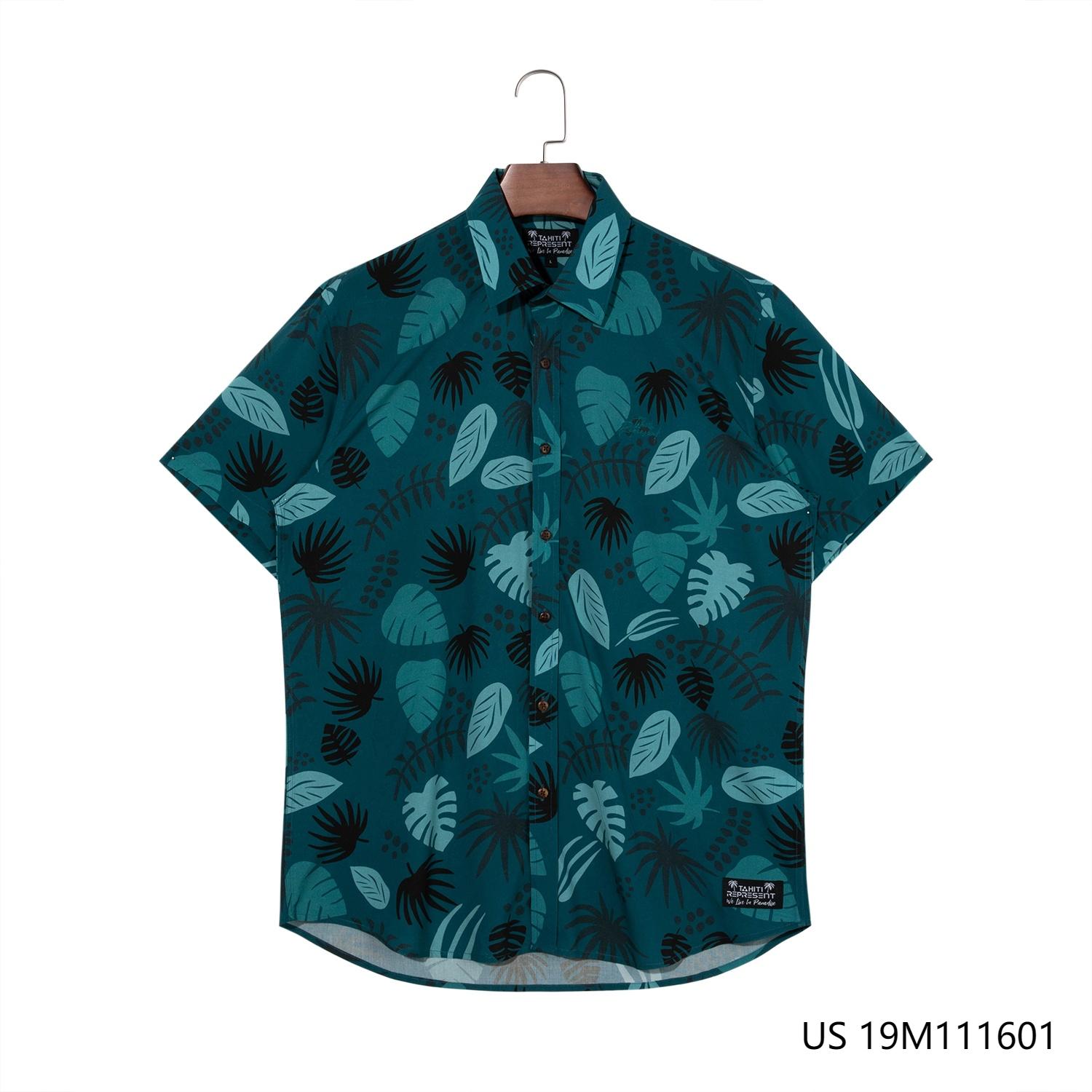 Men's 100% Rayon Printed Short Sleeve Button Down Shirts