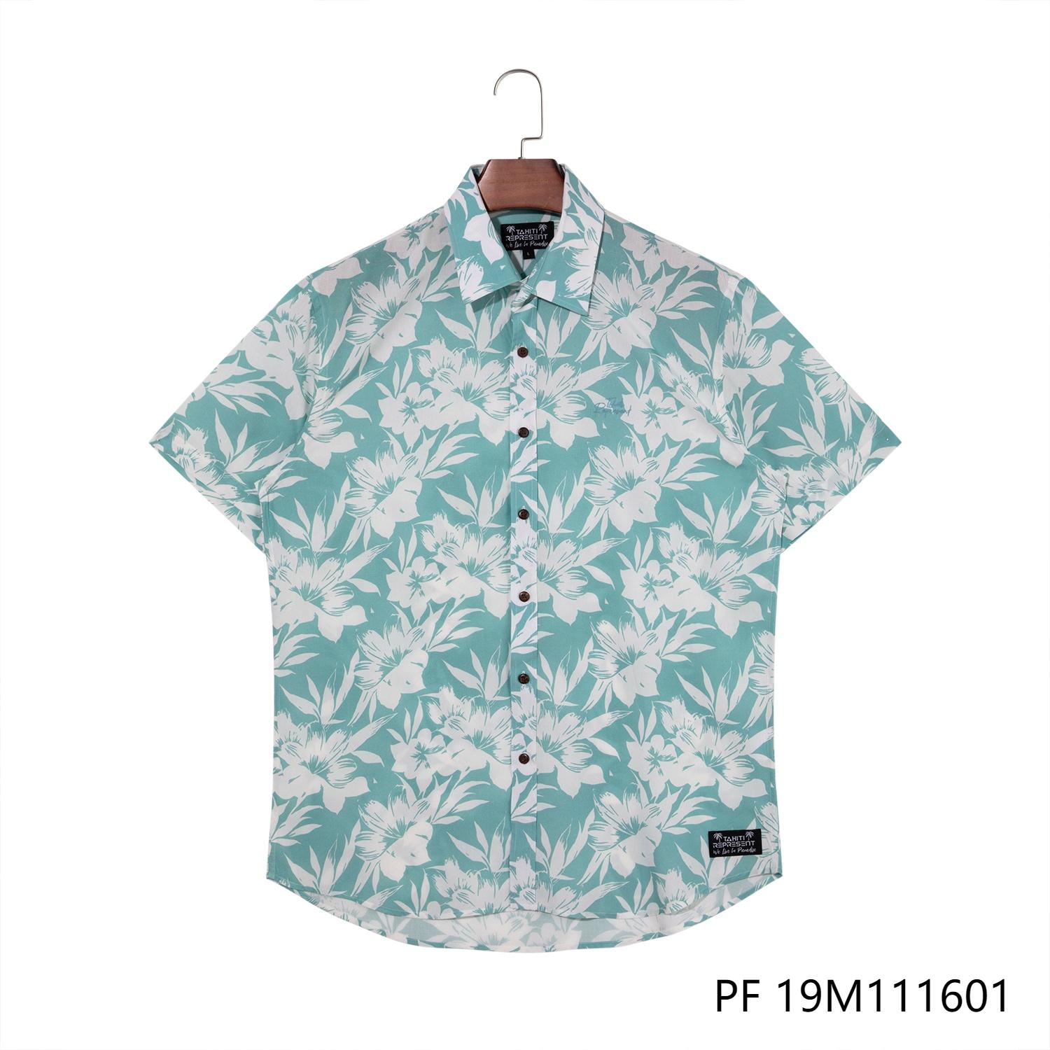 Men's 100% Rayon Printed Short Sleeve Button Down Shirts