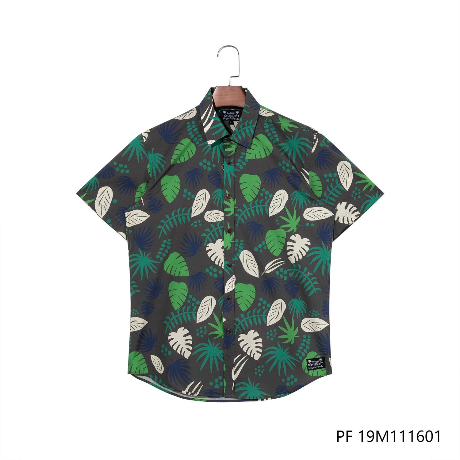 Men's 100% Rayon Printed Short Sleeve Button Down Shirts