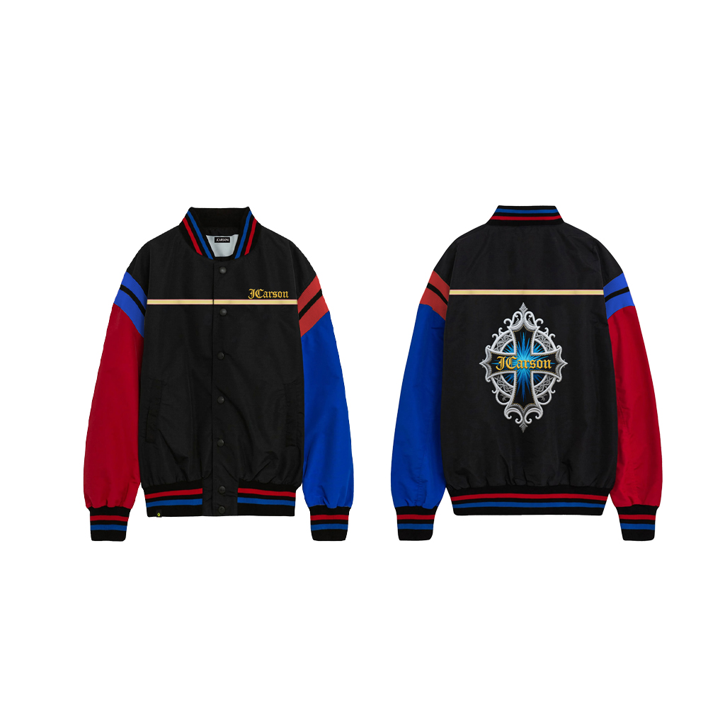 Contrast Color Embroidered Slim Fit Long Sleeve Baseball Shirt for Men  with Ribbed Closure Design