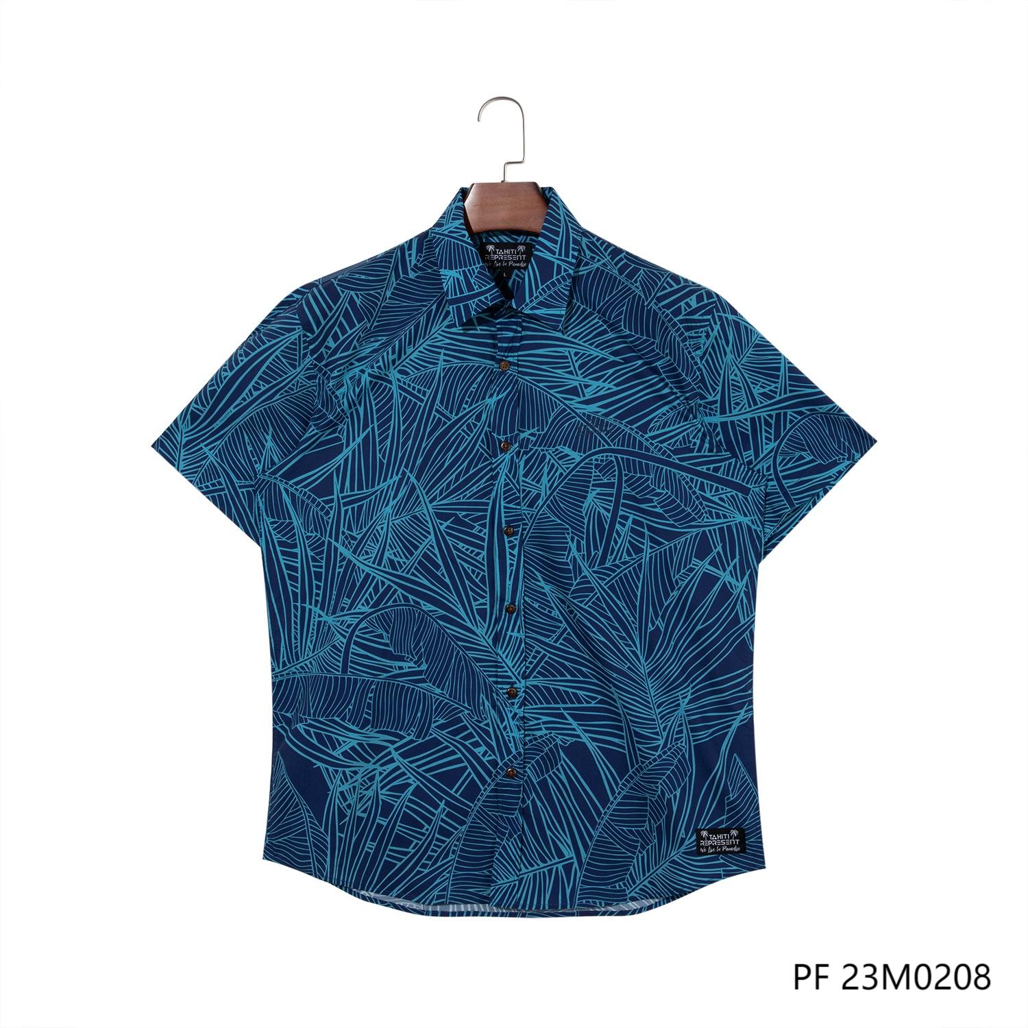 Men's 100% Rayon Printed Short Sleeve Button Down Shirts