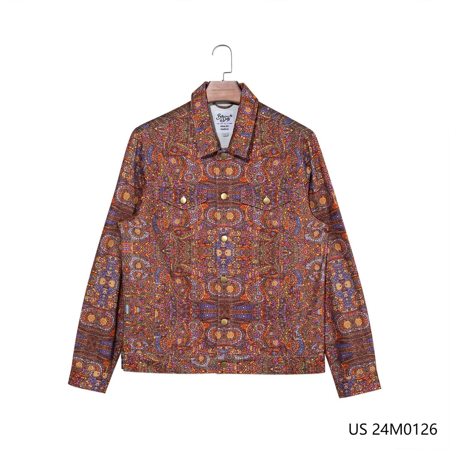 Men's 100% Cotton Button Down  Long Sleeve  Jacket