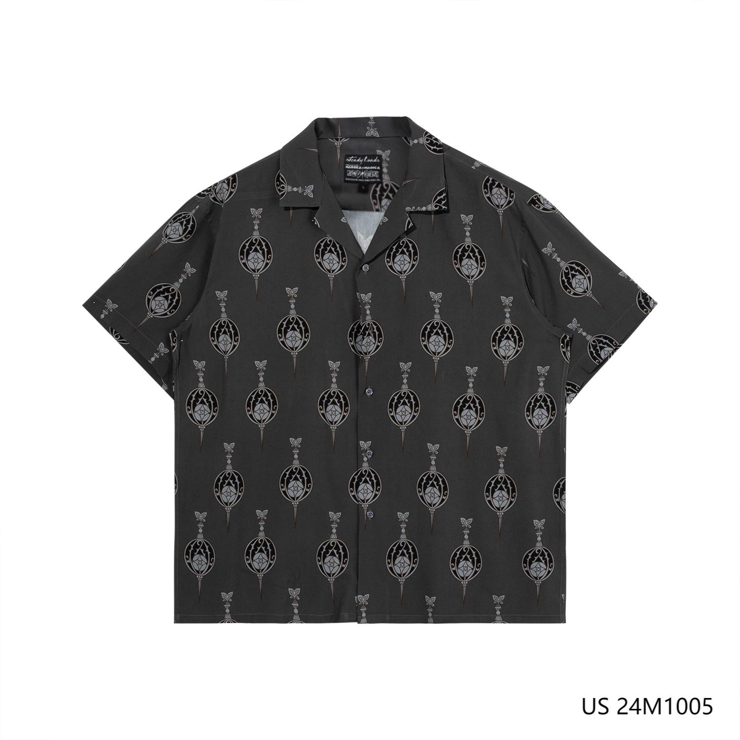 Men's 100% Rayon Printed Short Sleeve Button Down Shirts
