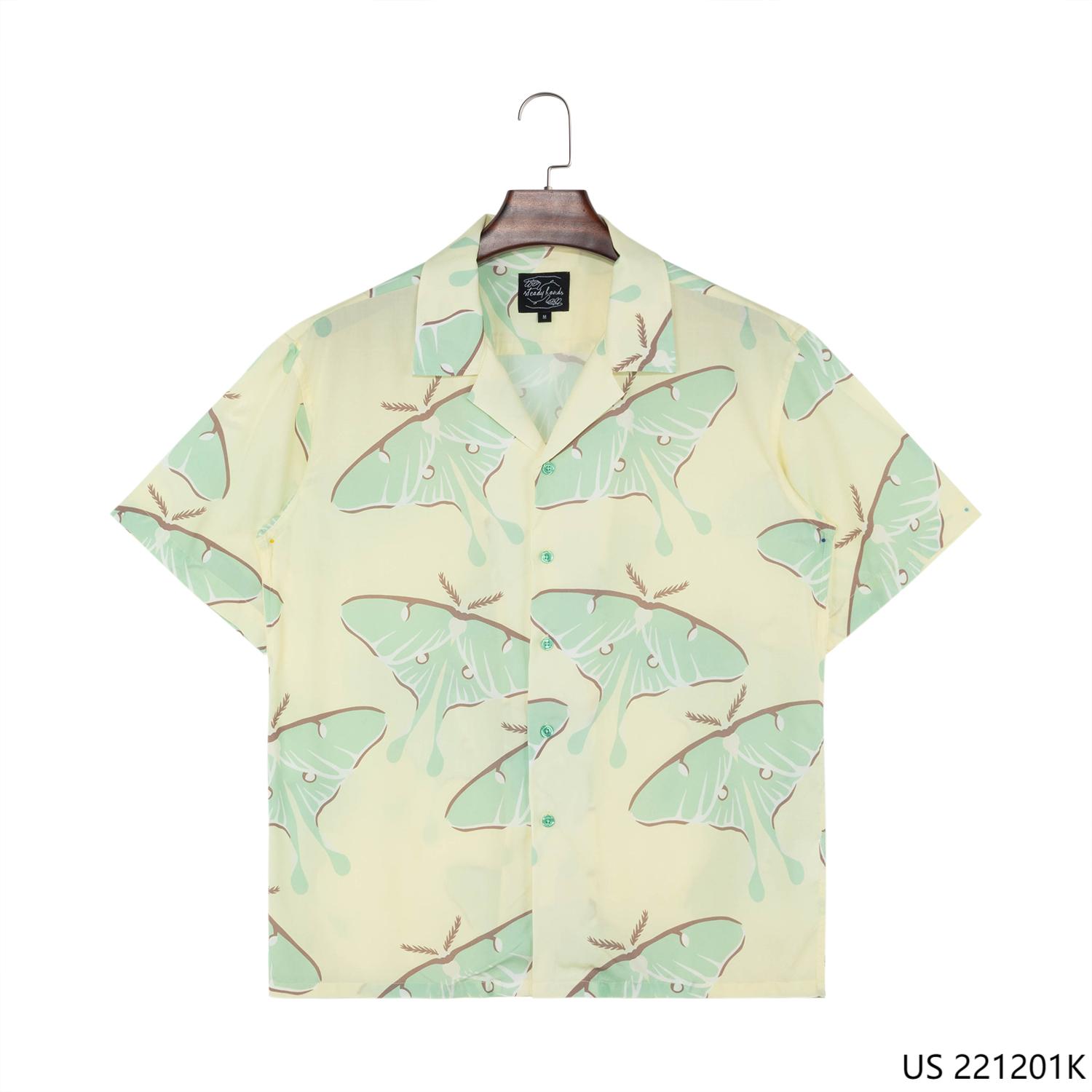 Men's 100% Rayon Printed Short Sleeve Button Down Shirts