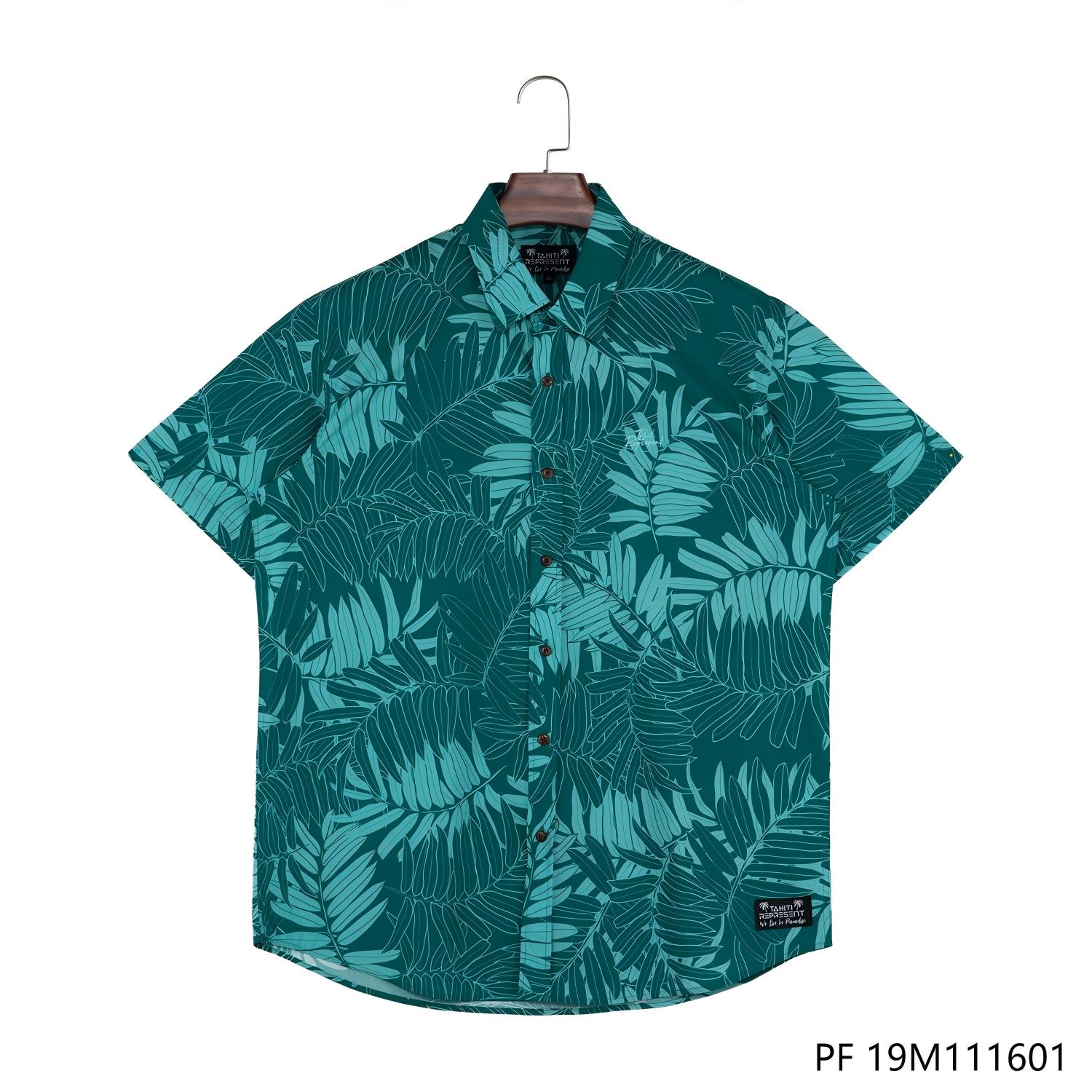 Men's 100% Cotton Printed Short Sleeve Button Down Shirts 