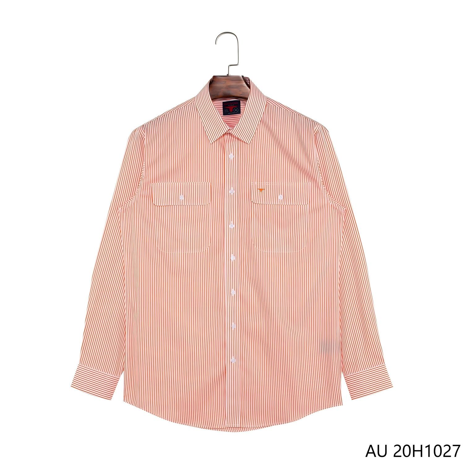 100% Pure Cotton Customizble Stripes Button-down Long Sleeve Shirts for Men