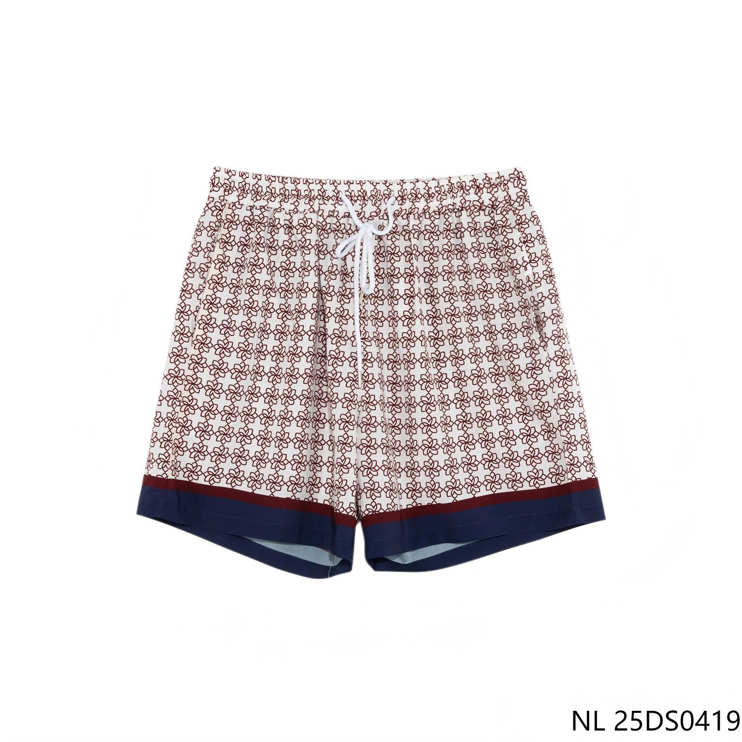 70% Rayon 30% Tencel Plaid Button down Shorts for Men with Contrasting Color Transition