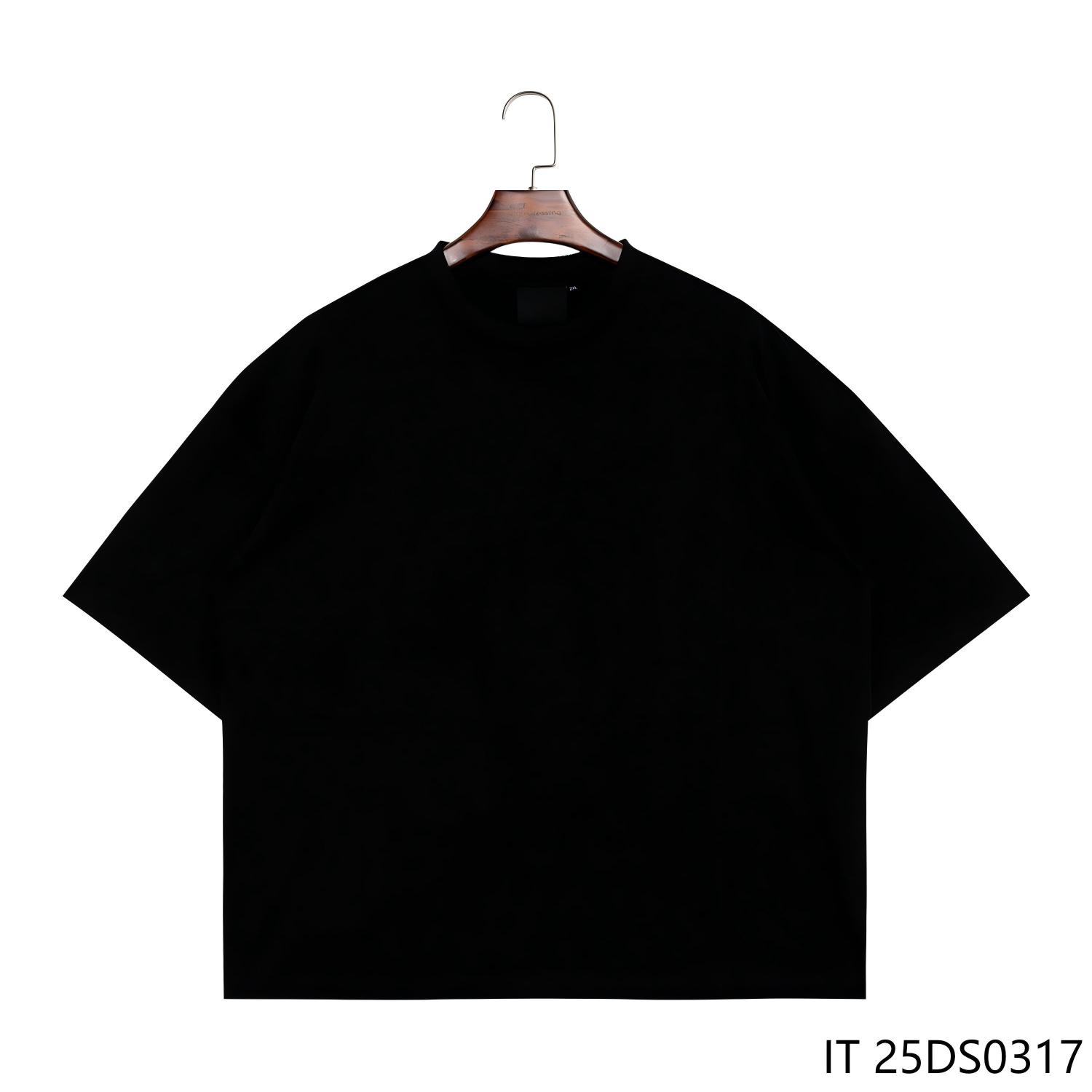 100% Cotton Customizable Short Sleeve Breathable Black T-shirts for Men With Printing on the Back 