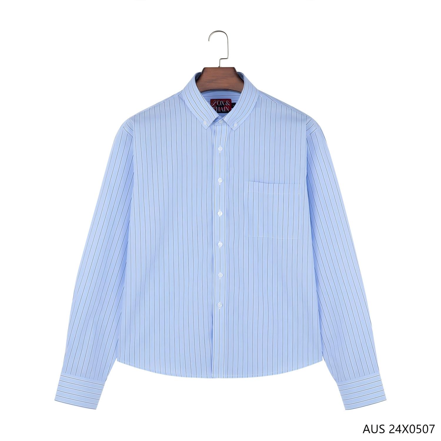 100% Cotton Stripes Button down Short Sleeve Shirts for Men with Turn-down  Collar