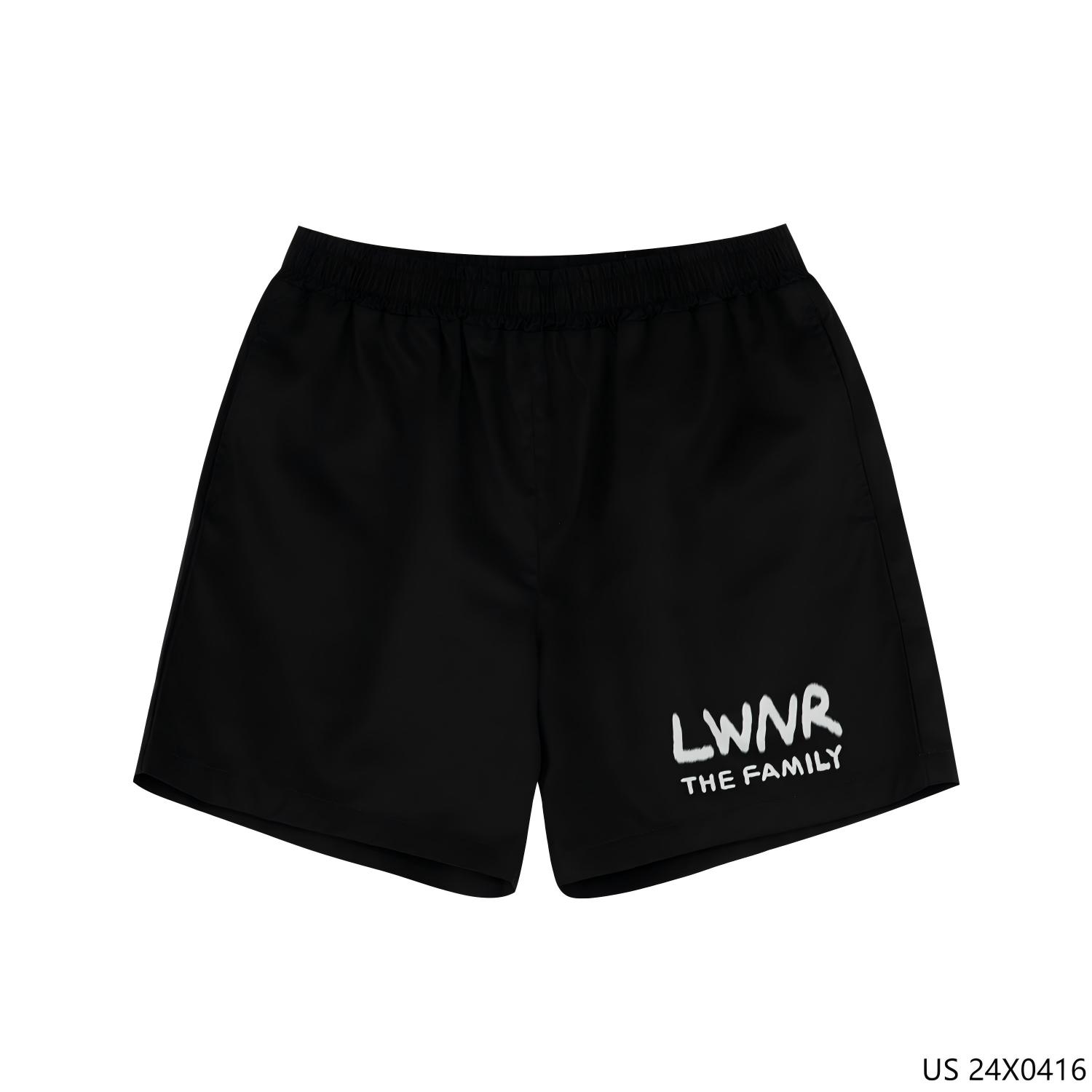 100% Cotton Printed Black Elastic Waist Shorts for Men