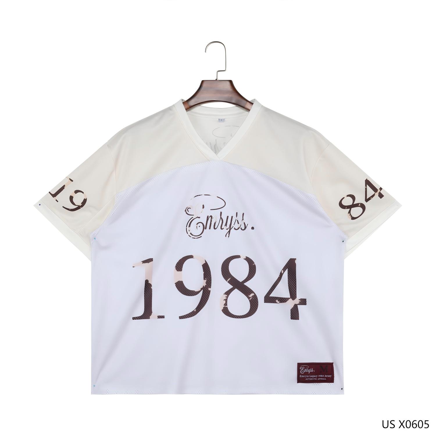 100% Polyester Breathable Printed V-neck Short Sleeve Sports Shirts for Men