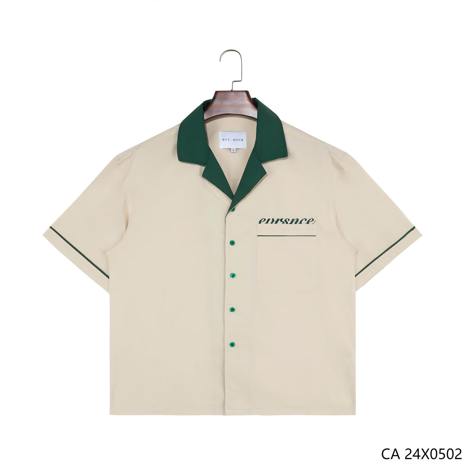 Men's 100% Cotton Contrast Collar Button down Short Sleeve Shirts for Men