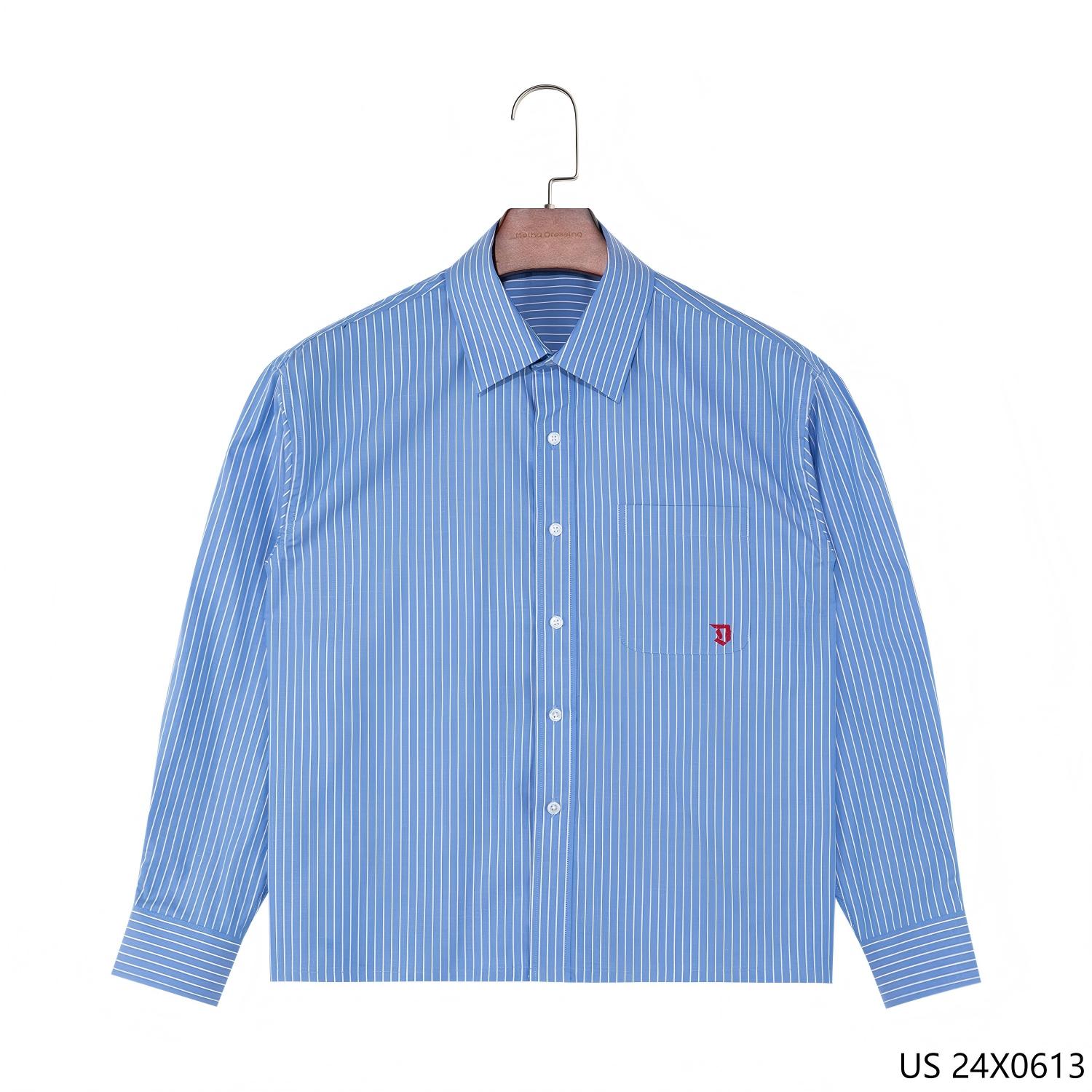 Men's 100% Cotton Embroidered Button down Long Sleeve Shirts for Menwith Turn-down Collar