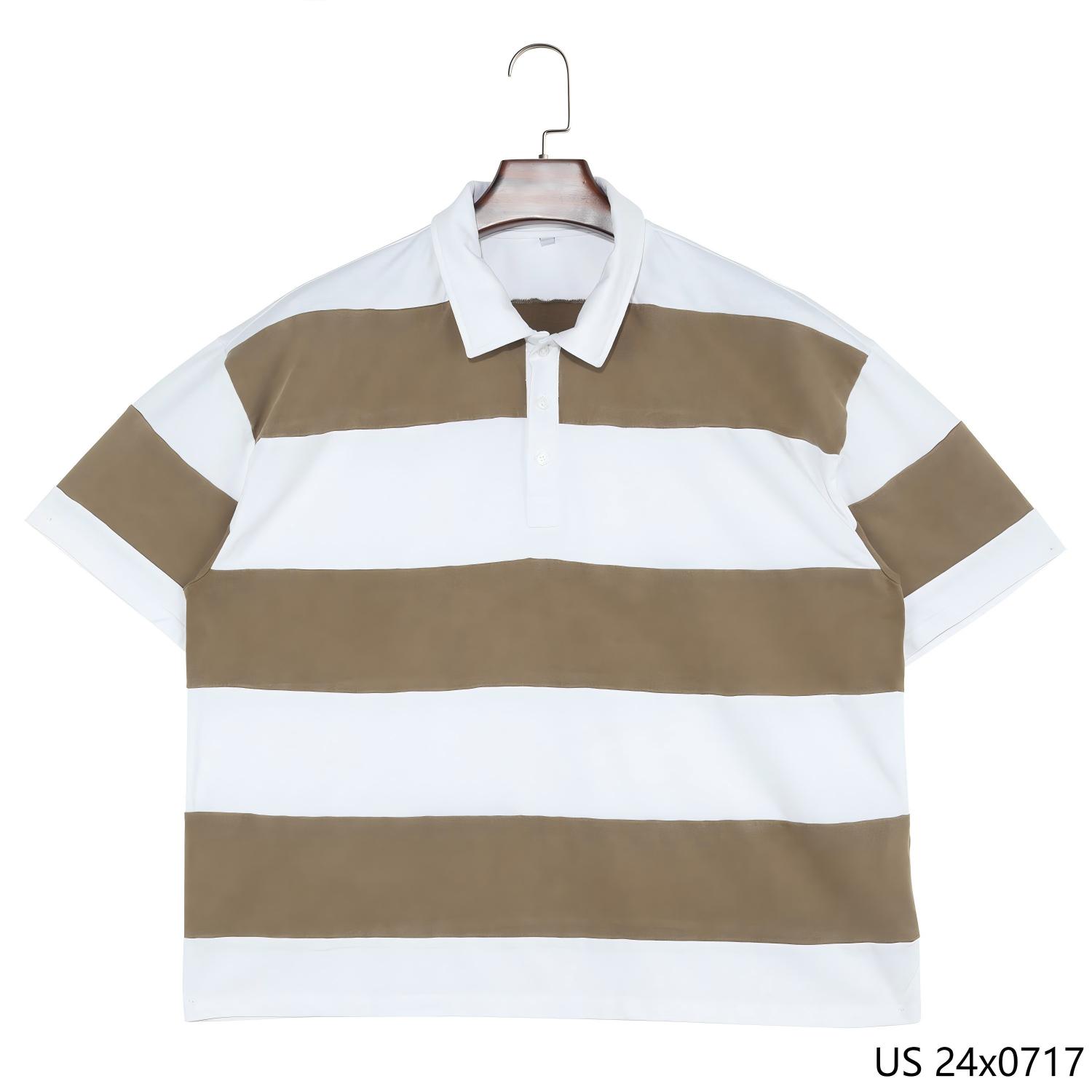 100% Cotton Printed Button down Short Sleeve Polo Shirts for Men