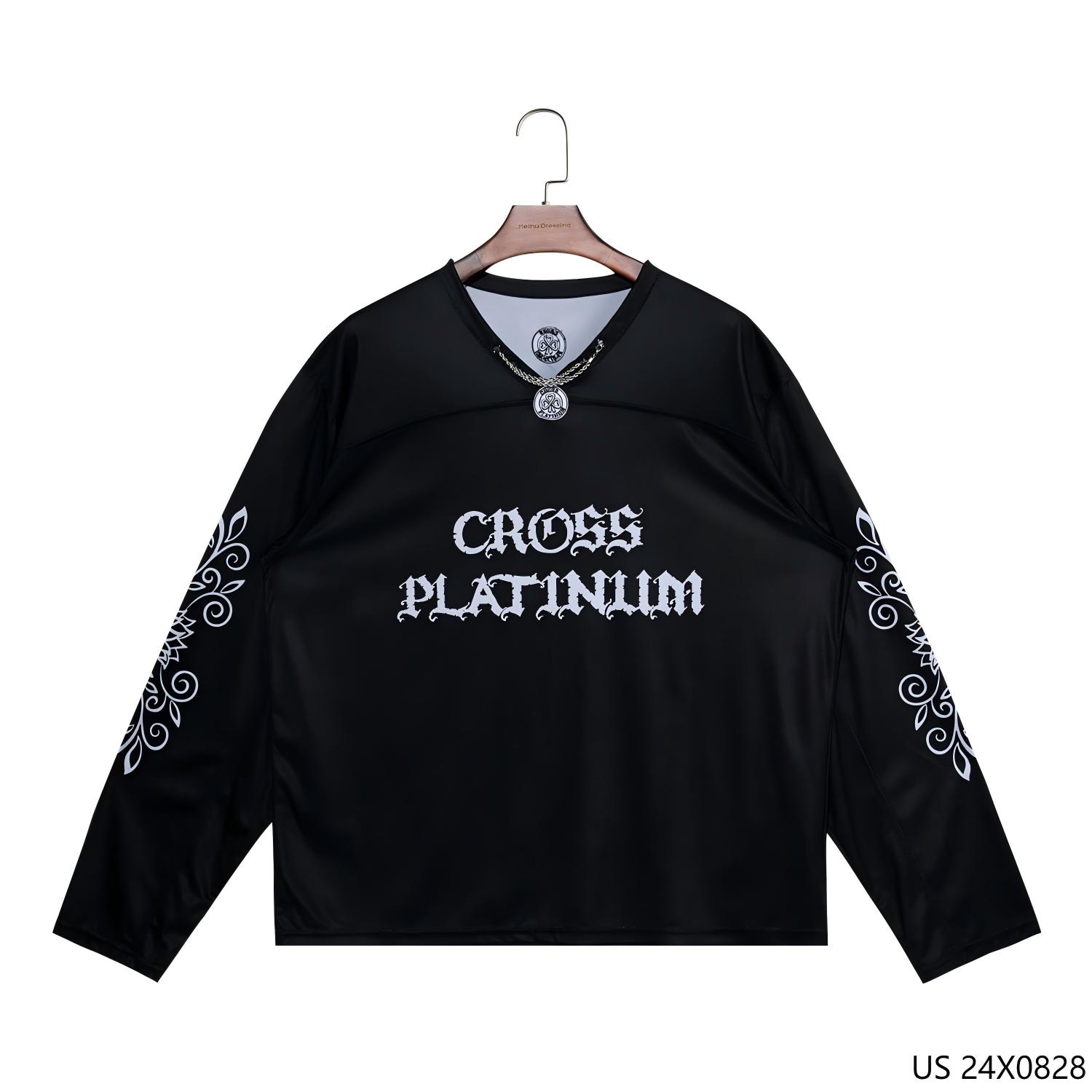 Men's 100% Polyester Printed Breathable Full Sleeve Shirts with V-neck