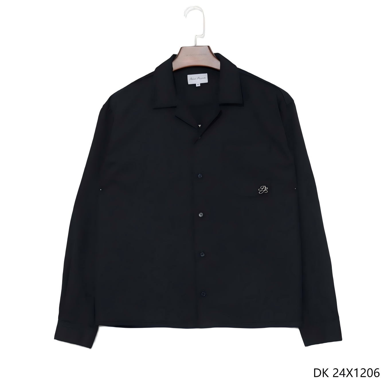 Men's 100% Cotton Embroidered Plain Black Button Down Long Sleeve Shirts